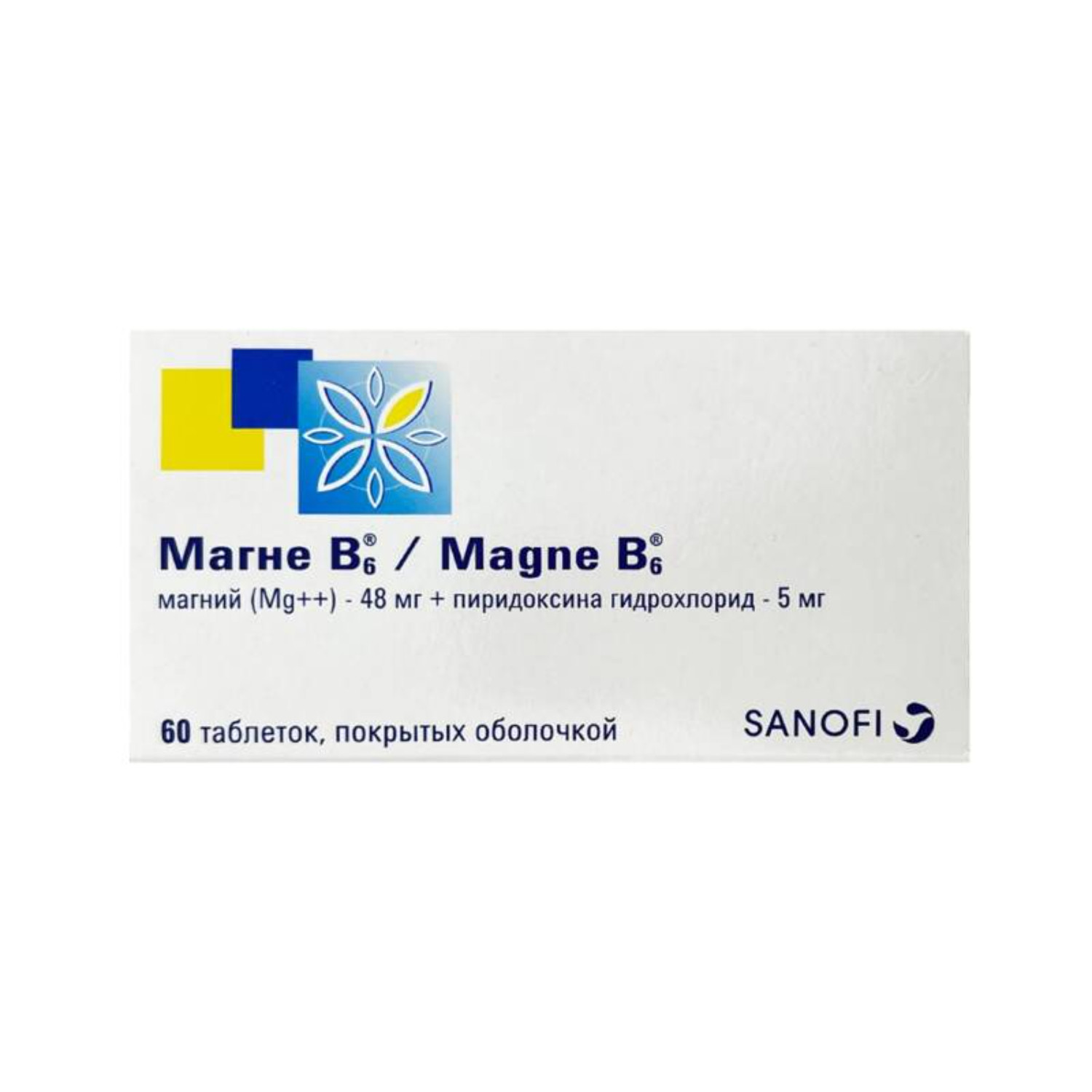 Bioloji aktiv və qida əlavəsi Magne B6 örtüklü tabletlər, N60 - 111-25912