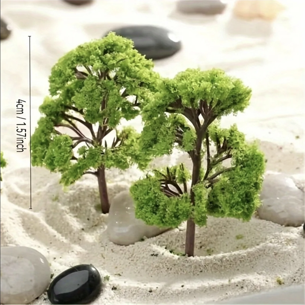 Miniatür ağaclar dəsti, plastik, 4 sm x 2 ədəd.