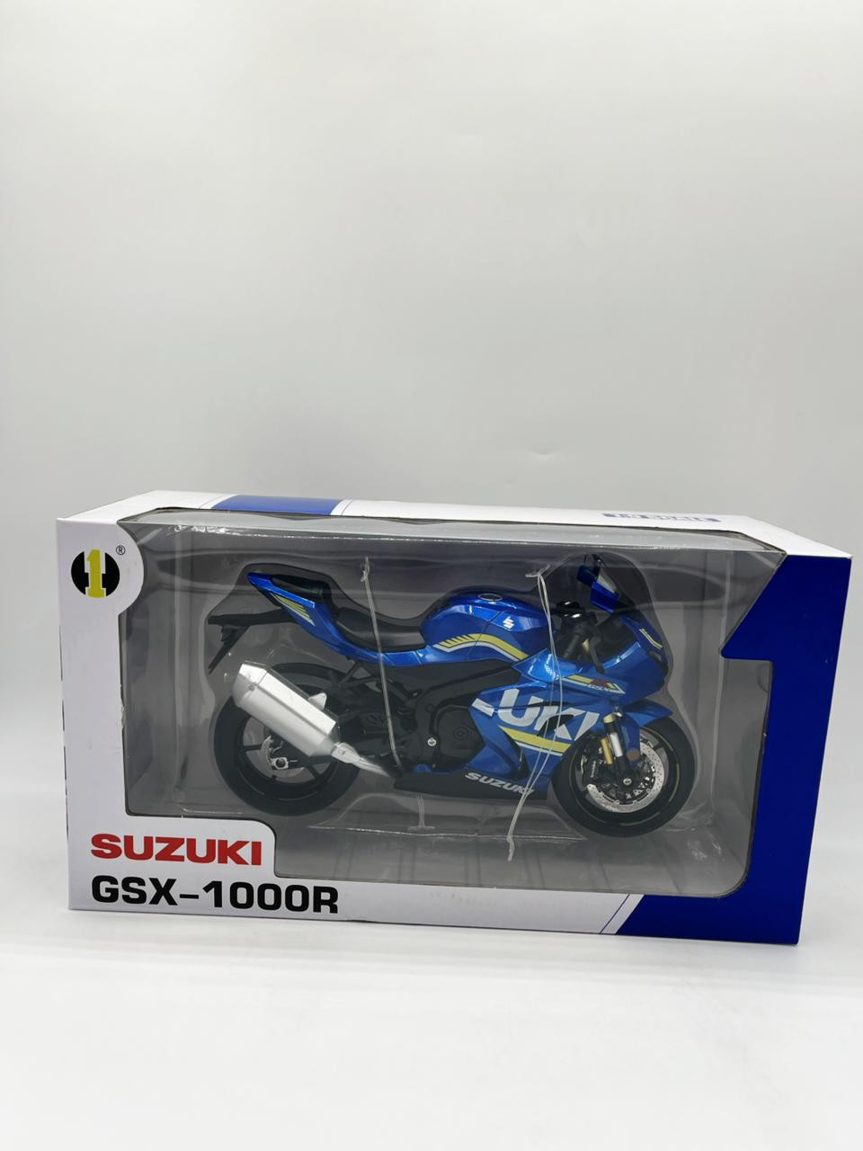 Oyuncaq motosikl Suzuki GSX-R1000, metal, göy, 3 yaş