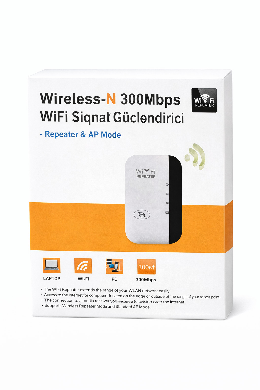 Siqnal Gücləndirici Wireless-N 300Mbps WiFi Repeater & AP Mode