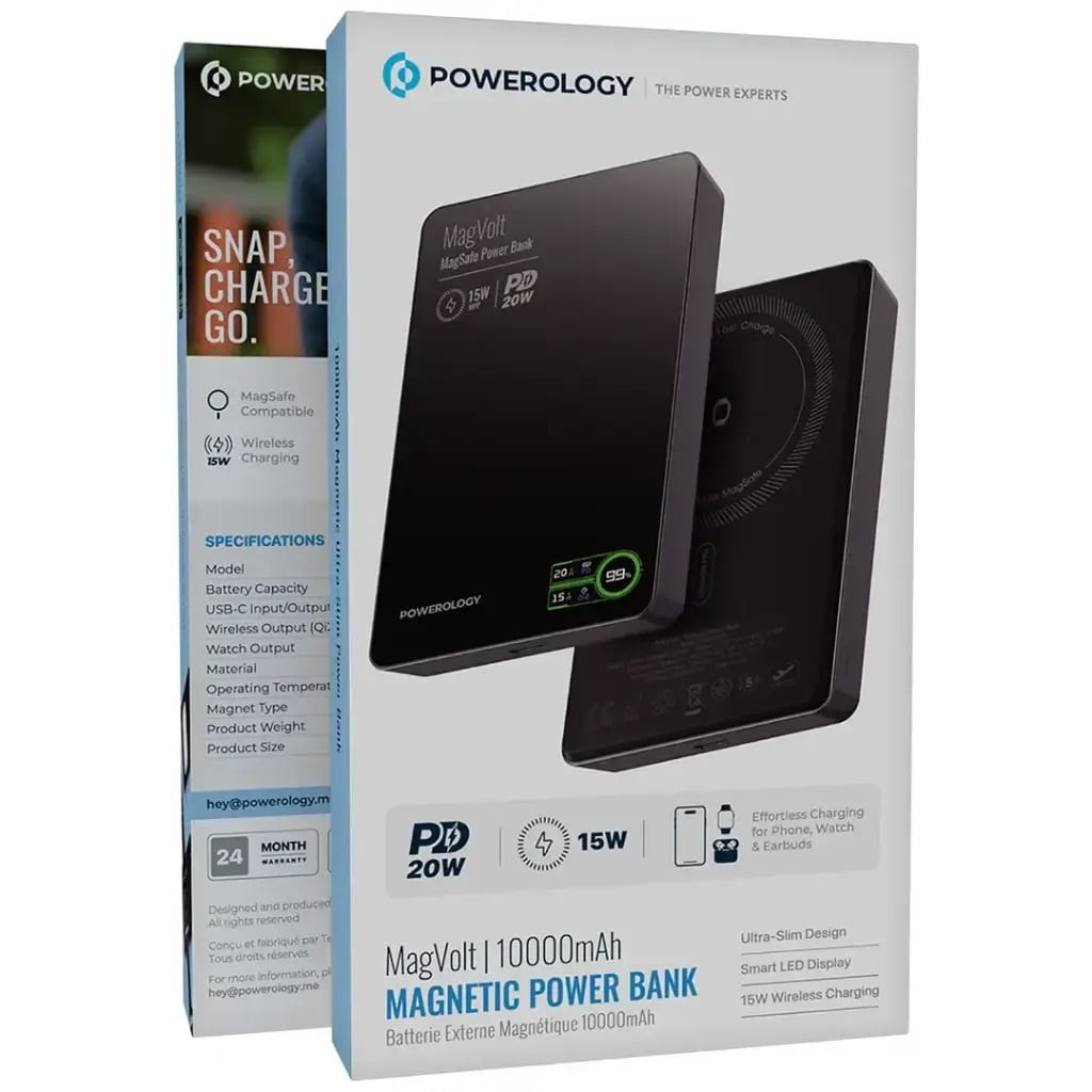 Xarici akkumulyator Powerology MagVolt 10000mAh Magnetic Power Bank