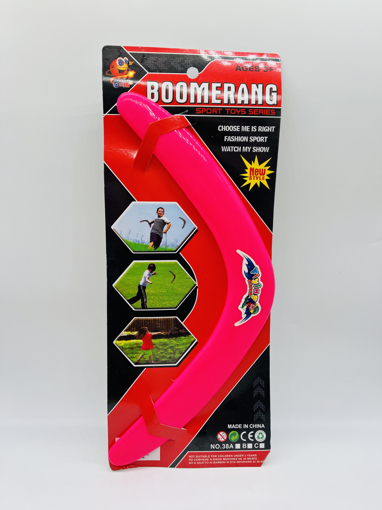 Bumeranq P012, plastik, çəhrayı, 3 yaş