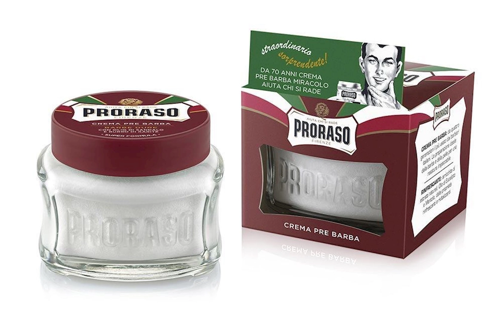 Təraş kremi Proraso Pre Shave Cream Nourish,qidalandırıcı,qaba tüklər üçün,şi yağı və səndəl ağacı yağı ilə,100 ml