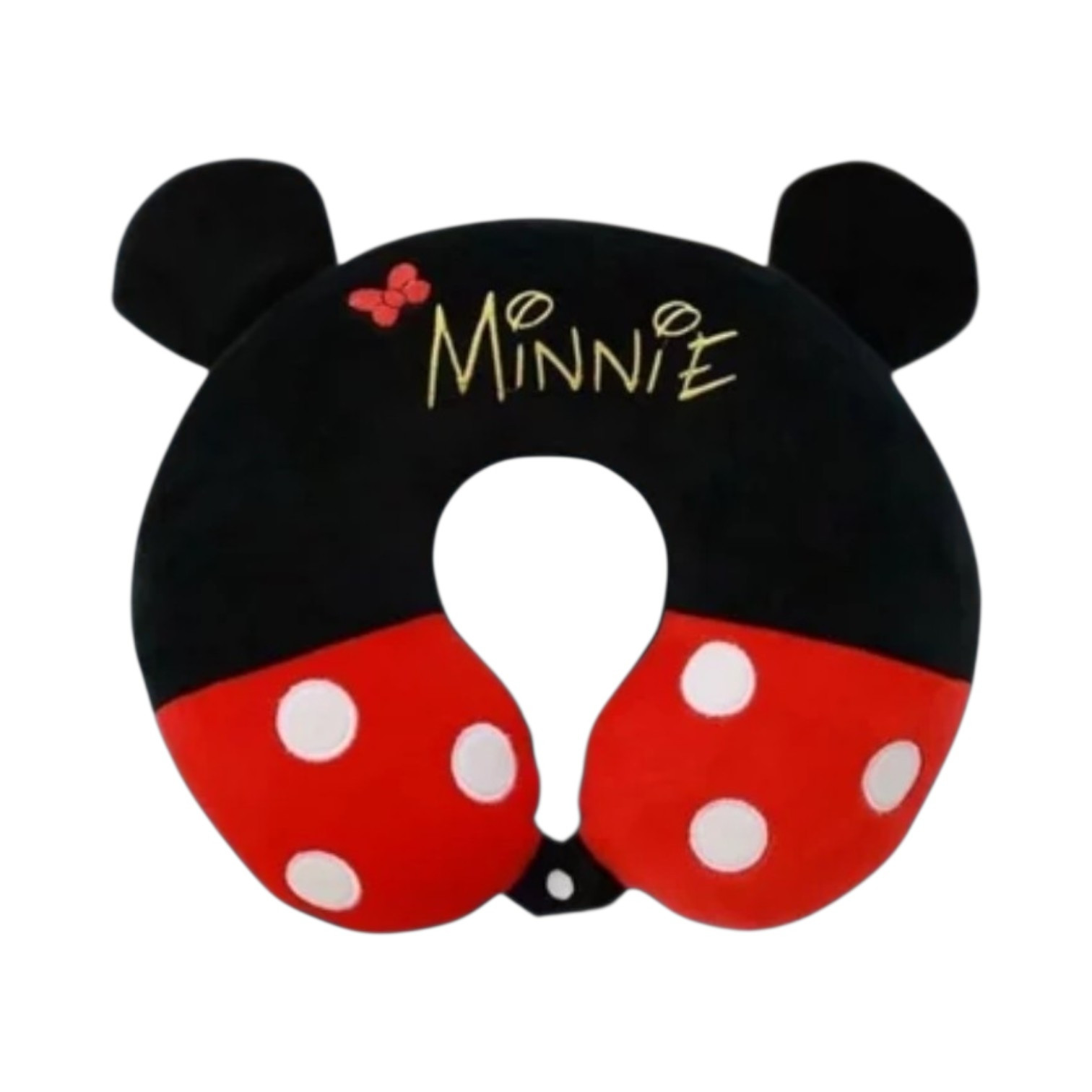 Boyun yastığı uşaqlar üçün Minnie Mouse, velür, qara/qırmızı