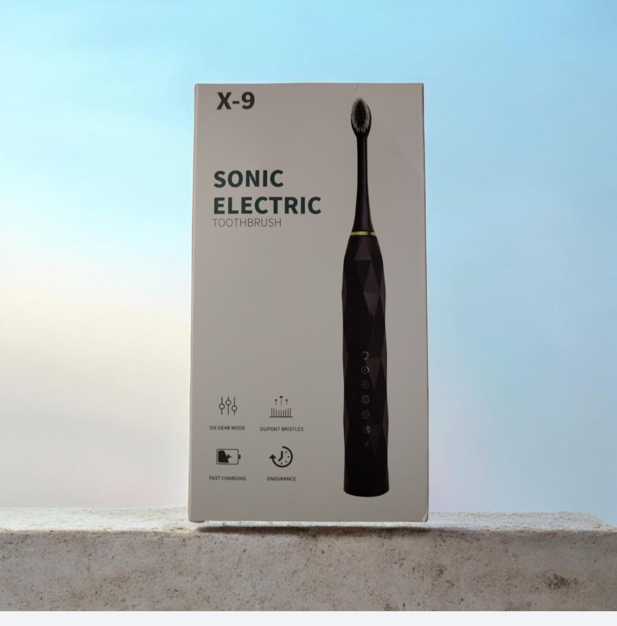 Elektrik diş fırçası SONIC Electric X-9 qara 4 dəyişən başlıqlı