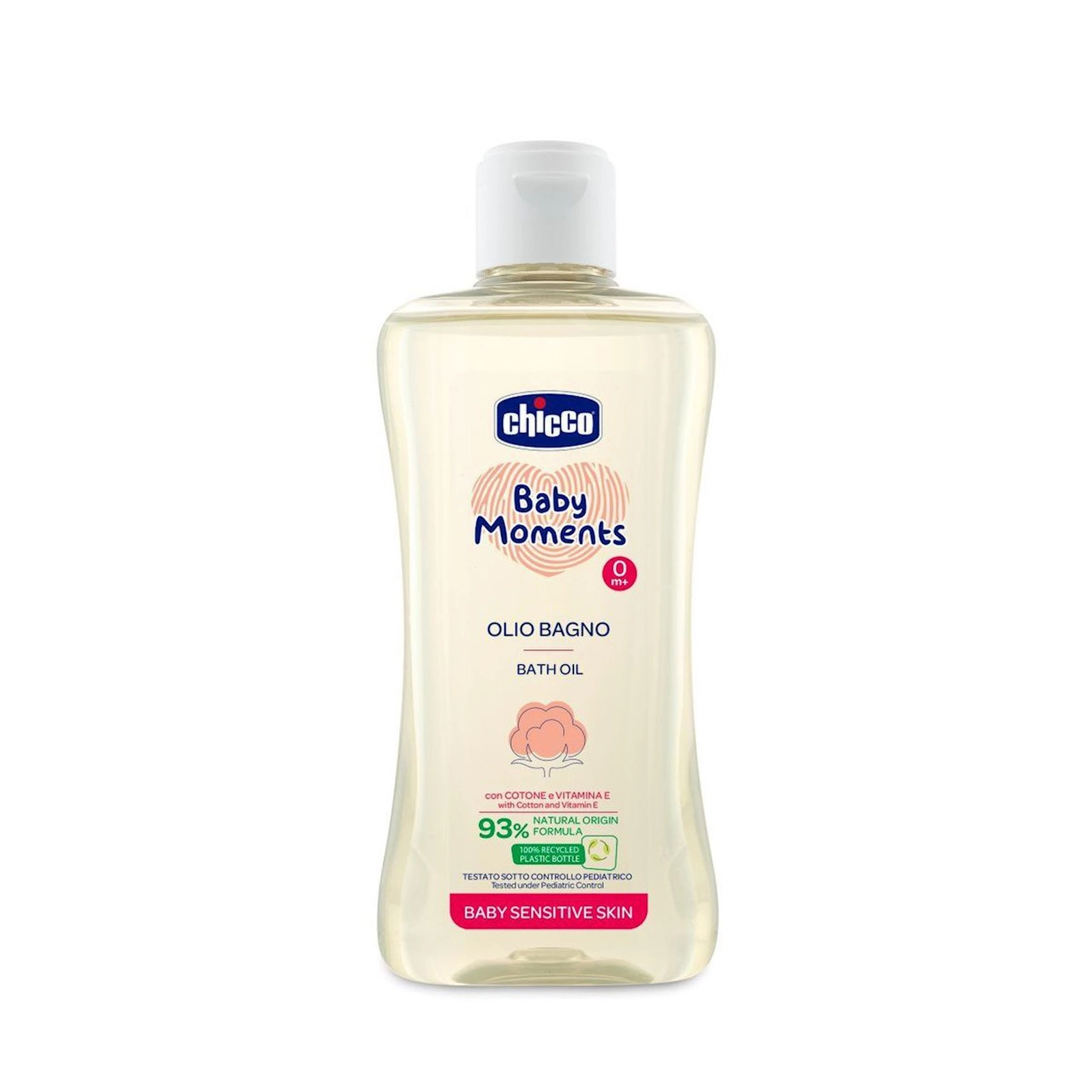 Hamam üçün yağ Chicco Baby Moments həssas dəri üçün,200 ml