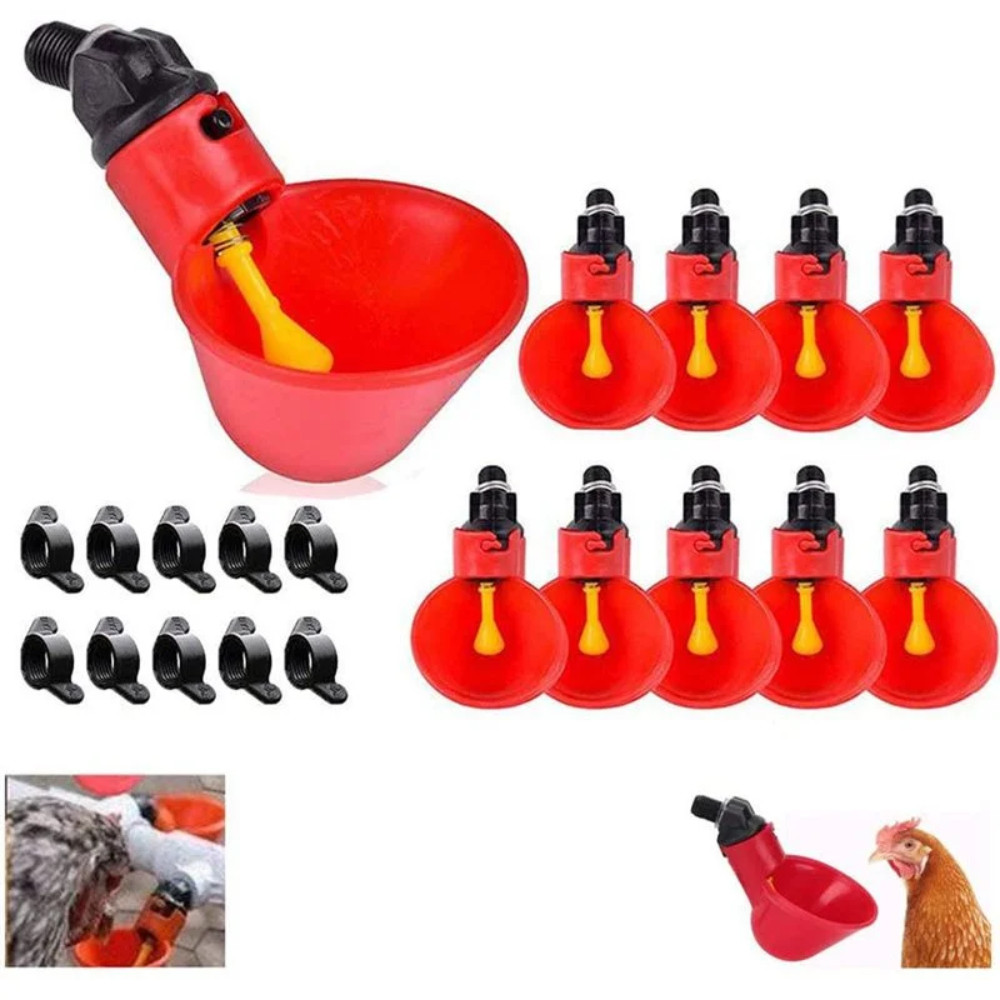 Avtomatik quş içmə cihazı İL-5003, qırmızı, plastik, 5x7 sm