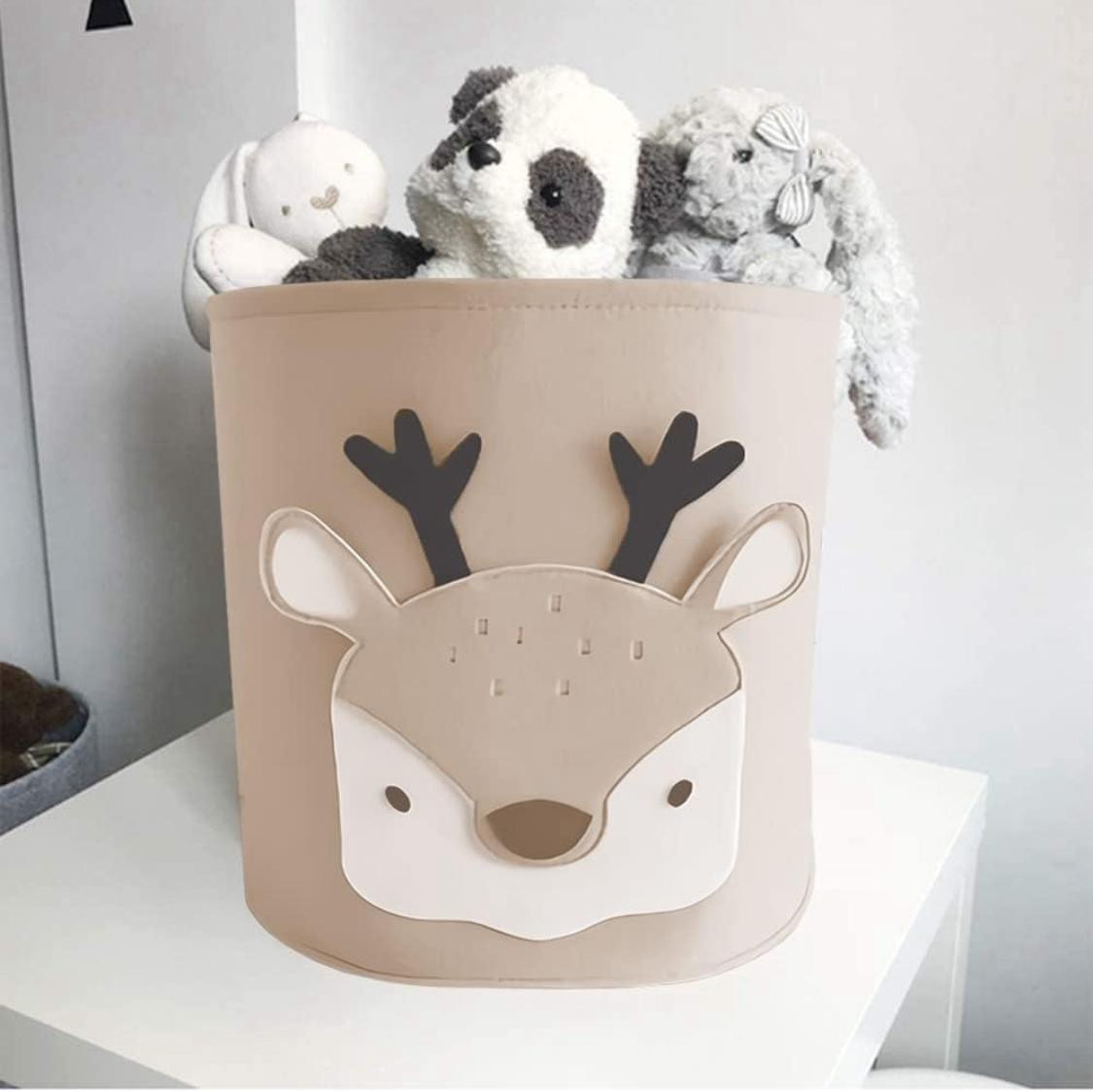 Oyuncaqlar üçün səbət Deer, parça, bej