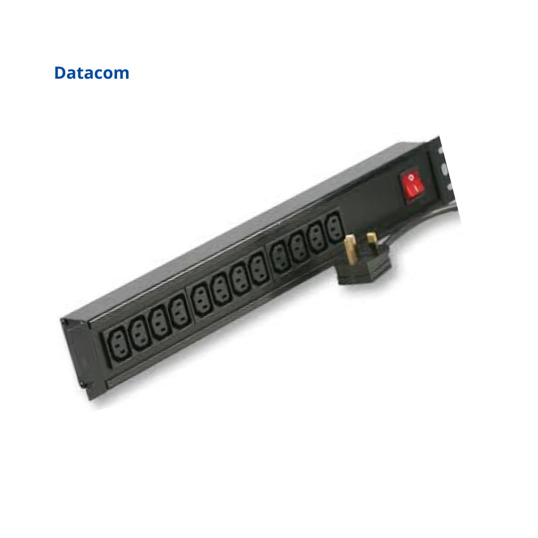 Paylama qurğusu Datacom Basic PDU16A 1UIP 12 pinli - IEC C-13 konnektorları, 32.5 mm² kabel, 2 metr uzunluğunda, IEC 60320 çəngəl