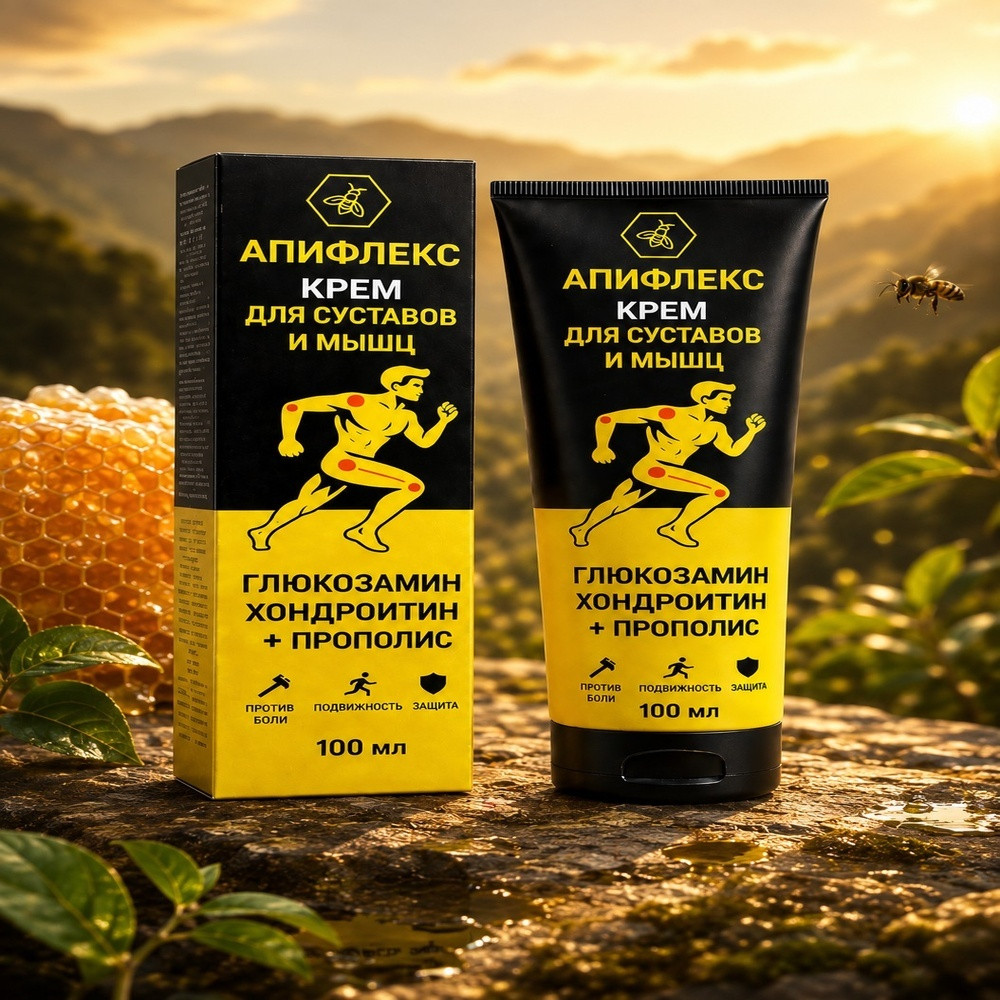 Oynaqlar və əzələlər üçün krem Apiflex, 100 ml