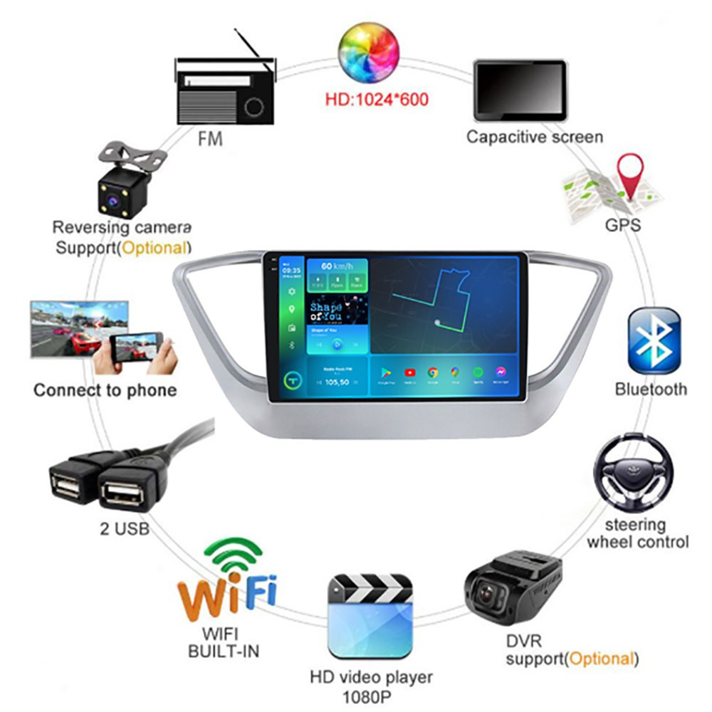 Avtomobil monitoru Hyundai ACCENT 2017-2025 üçün Android Monitor A01