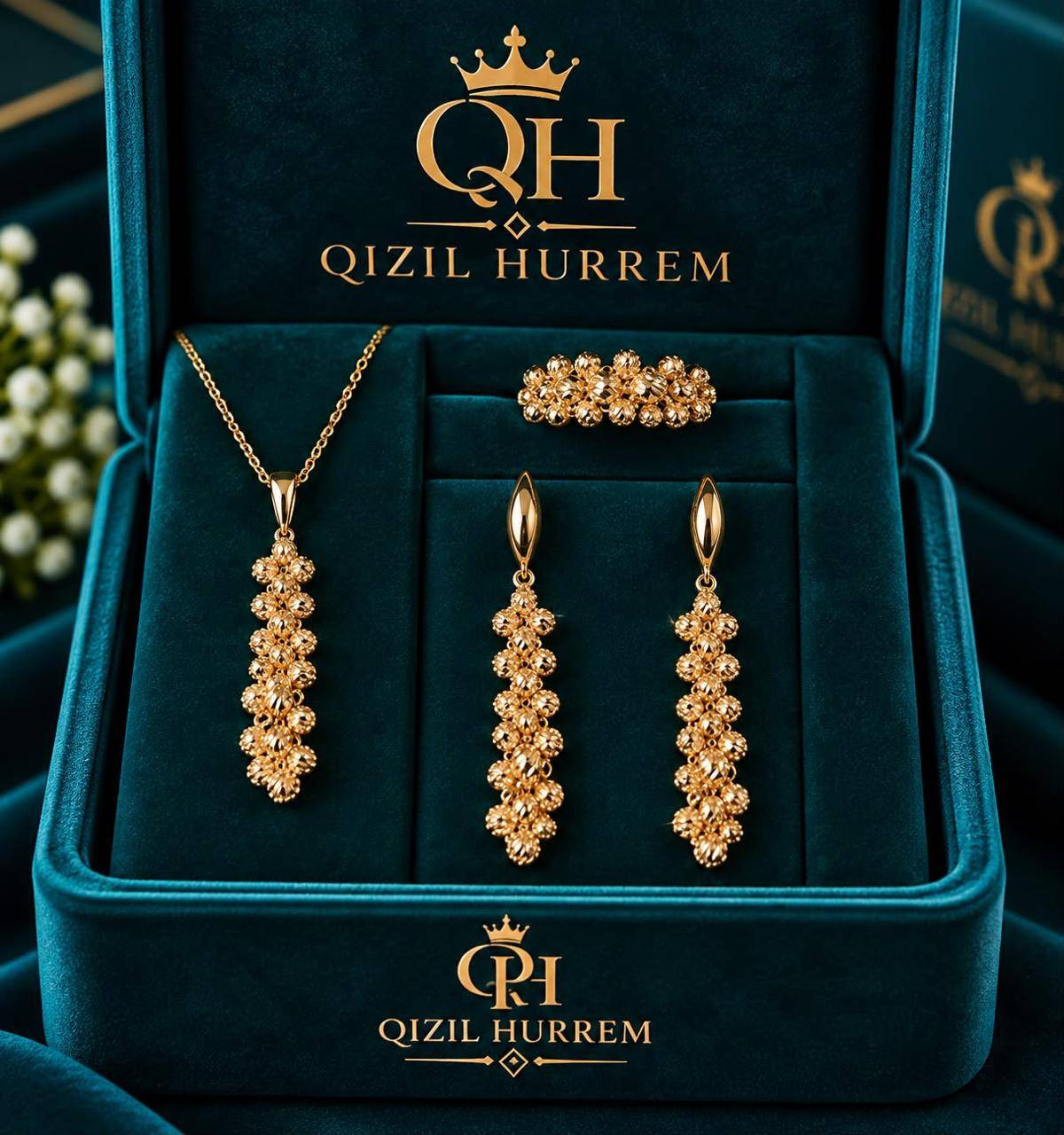 Zinət dəsti qadınlar üçün Qızıl Hurrem HG611, qızıl 585 əyar
