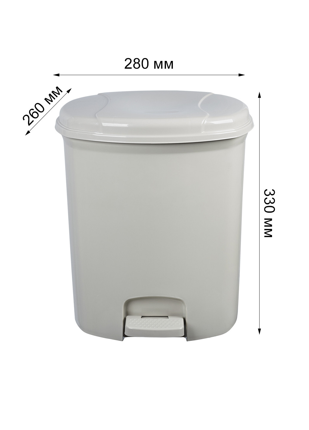 Zibil qabı 6128, plastik, bej, 12 l