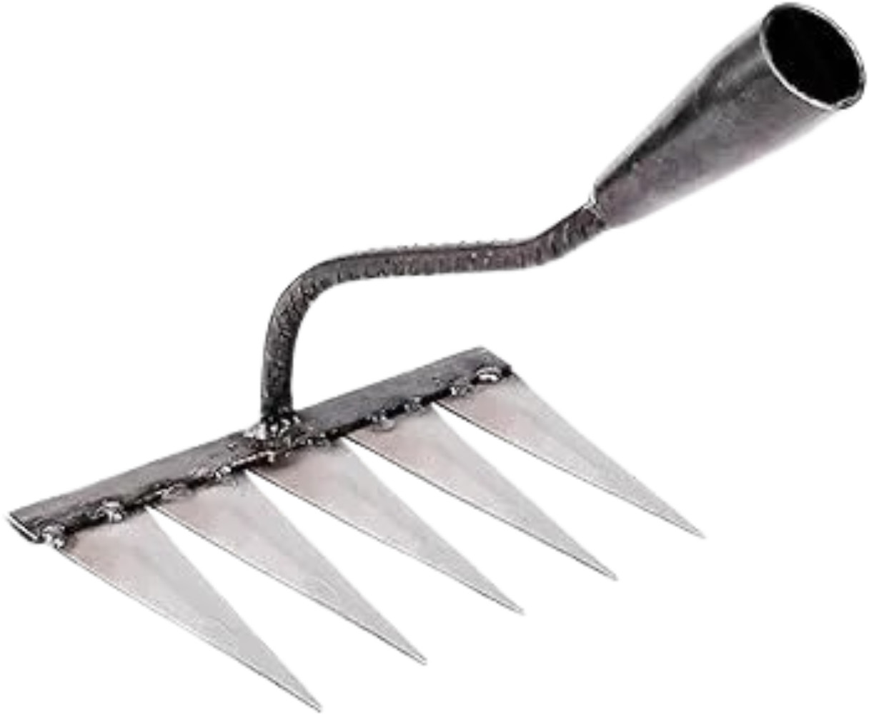 Dırmıq İL - 2076, metal/karbonlu polad, gümüşü