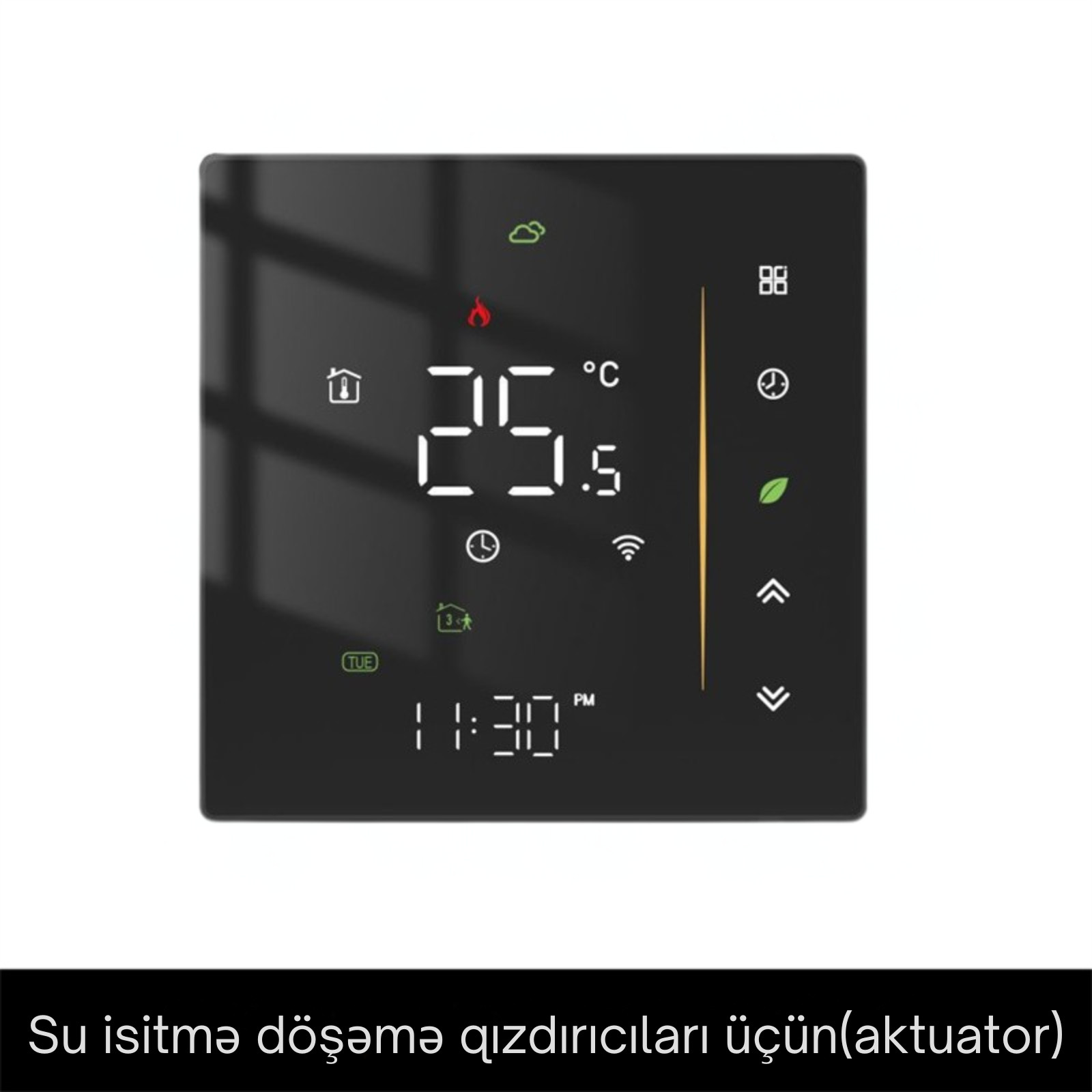 Ağıllı Su Döşəmə İstilik Termostatı Tuya WiFi MOES Qara
