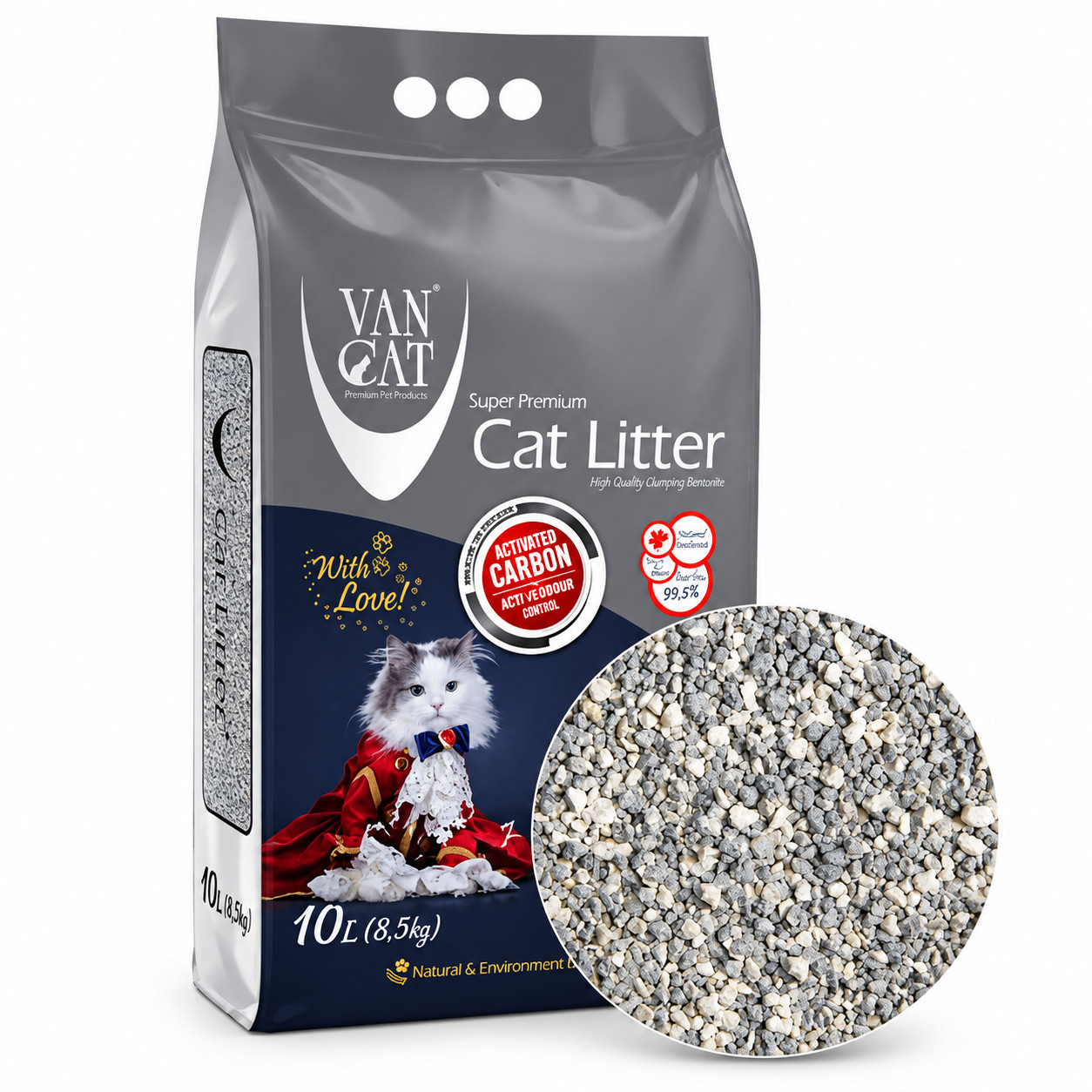 Pişik tualeti üçün doldurucu Van Cat G225 Activated Carbon, 10 l