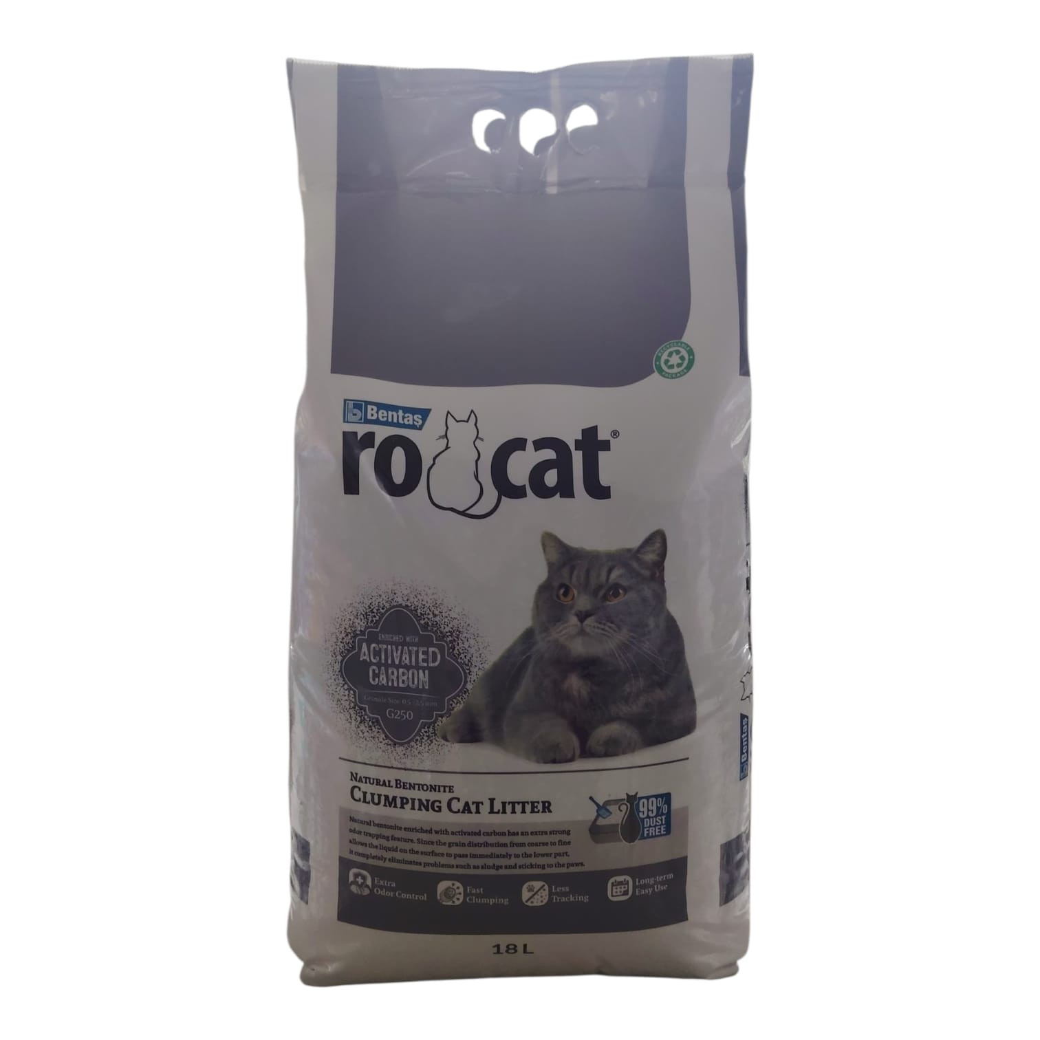 Pişik tualeti üçün doldurucu RoCat Activated Carbon, 18 l