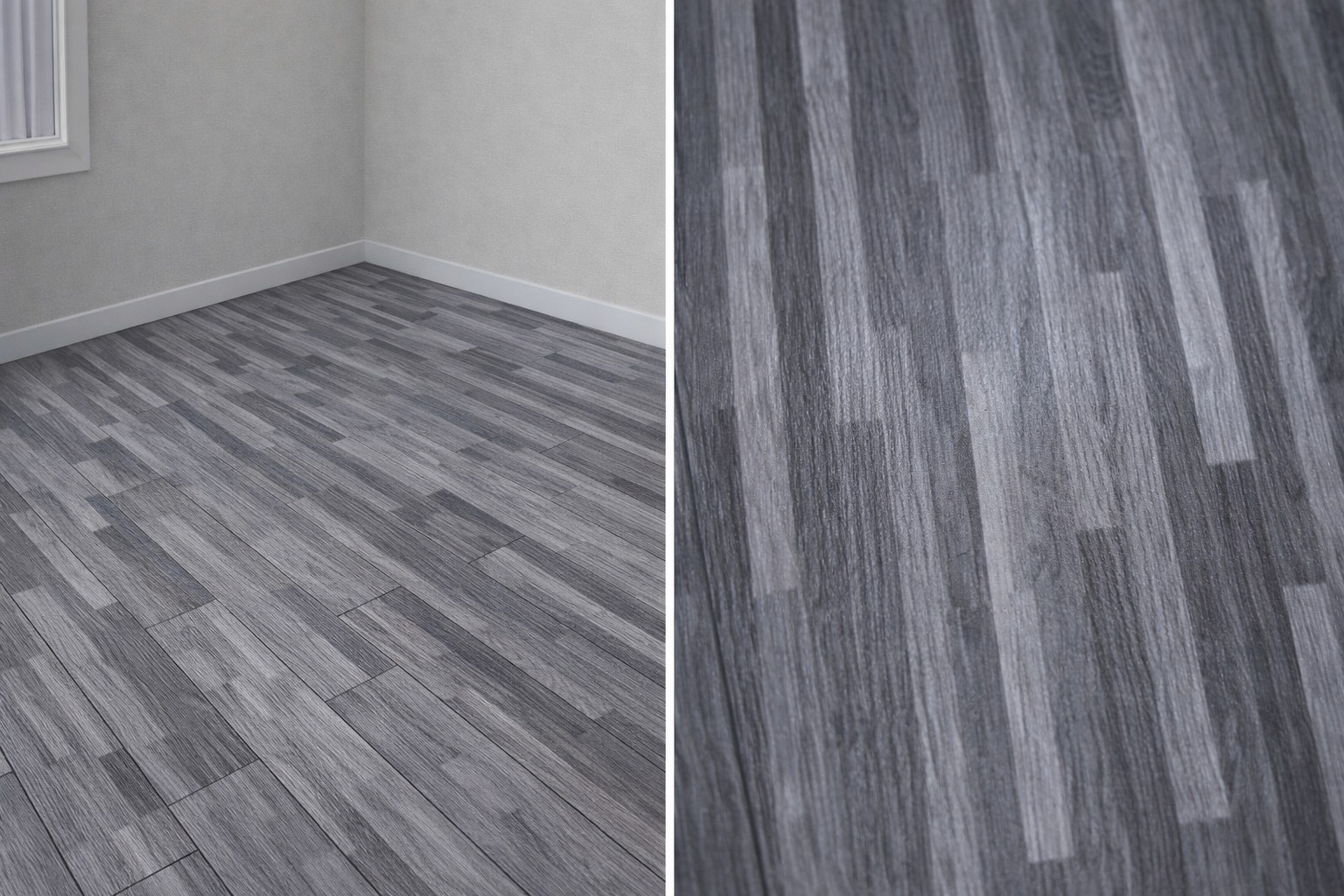 Dekorativ döşəmə örtüyü 68033, boz, 15.2x91.4 sm 36 ədəd