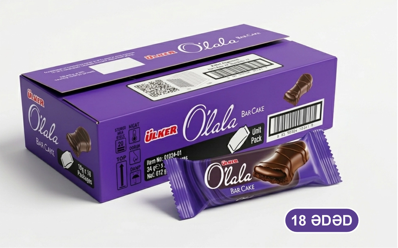 Keks Ülker Olala Bar Cake 34 qr, 18 əd