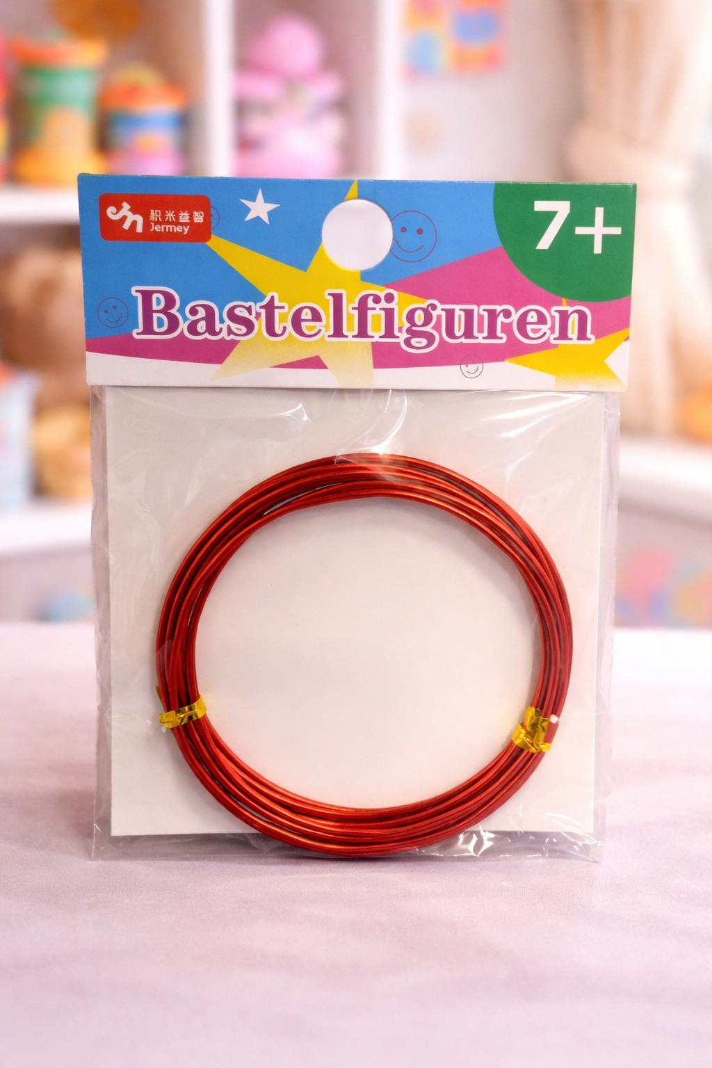 Dekorativ məftil Jermey Bastelfiguren DIY, alüminium, qırmızı, 0.08x10m