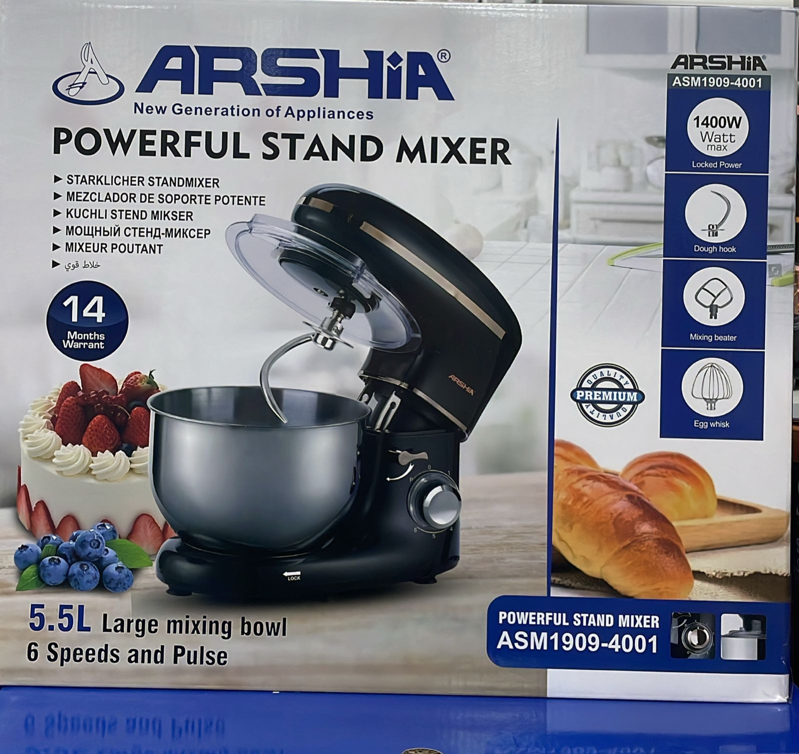 Mikser ARSHIA ASM1909-4001 1400W, 5.5L,