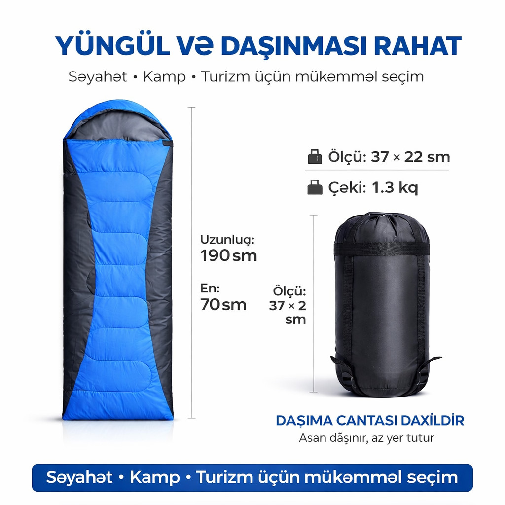 Yuxu kisəsi 73917308, qara, 190х70 sm