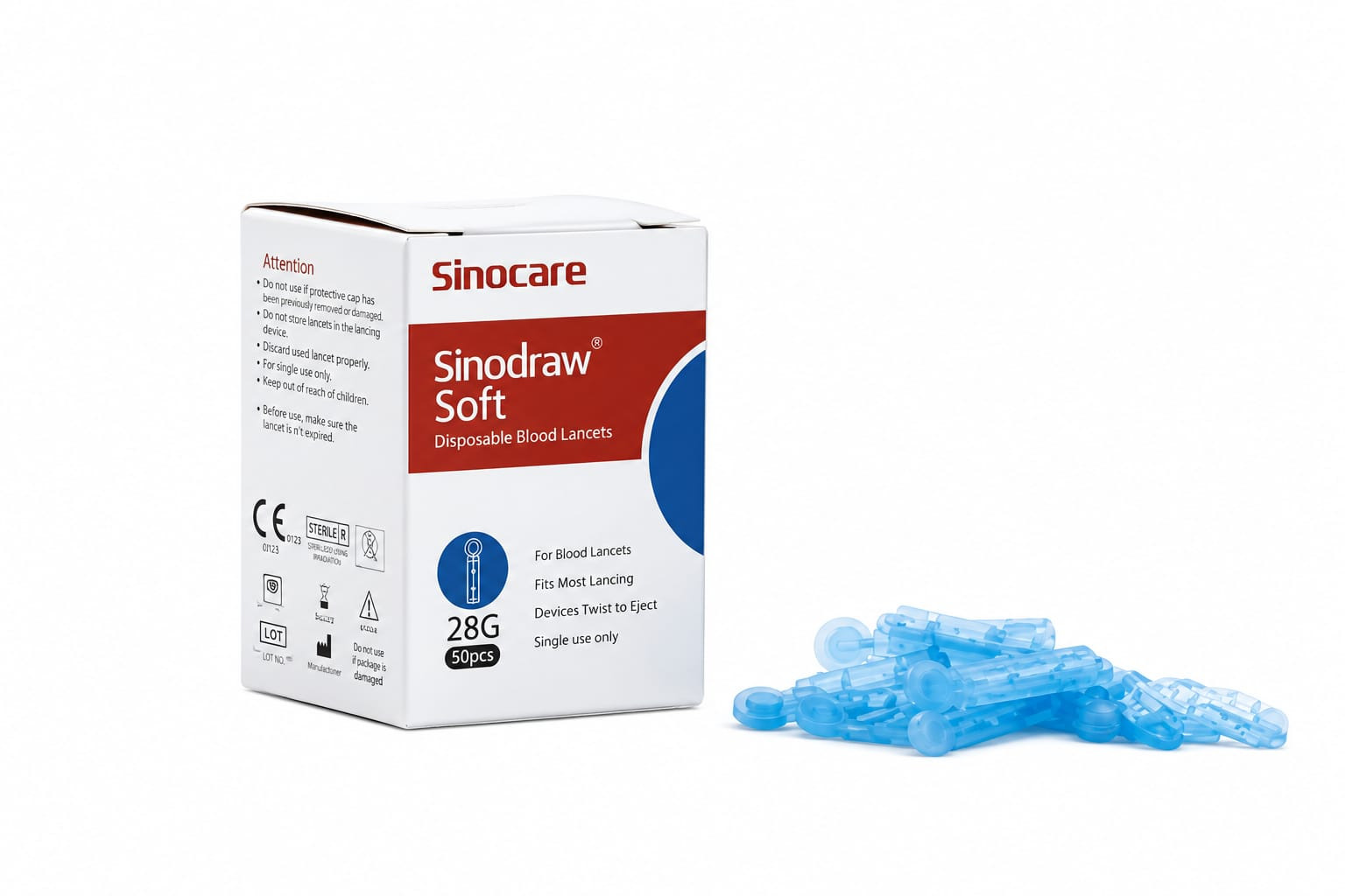 Lansetlər Sinocare Sinodraw Soft, 50 əd