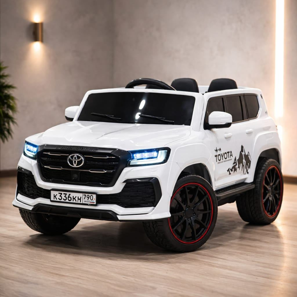 Uşaq elektrik avtomobili Toyota Premium SUV DK-RR998, 2 idarəetmə rejimi, musiqi, 8 yaşa qədər, ağ
