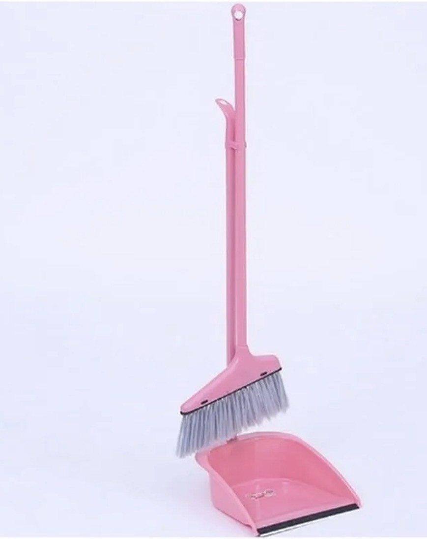Süpürgə və xəkəndaz dəsti 508, plastik, çəhrayı