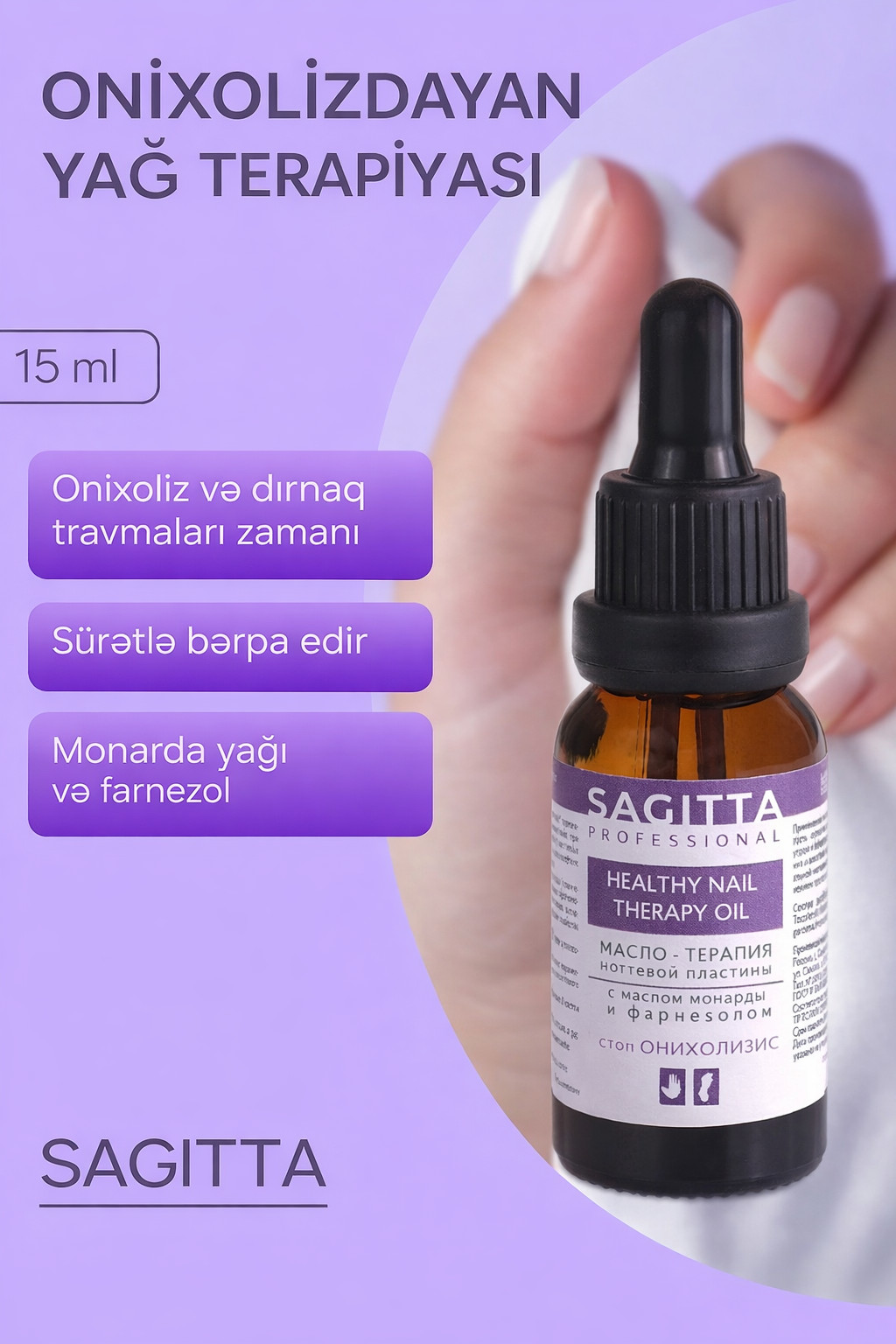 Dırnaq yağı Sagitta Onixolizis 15 ml