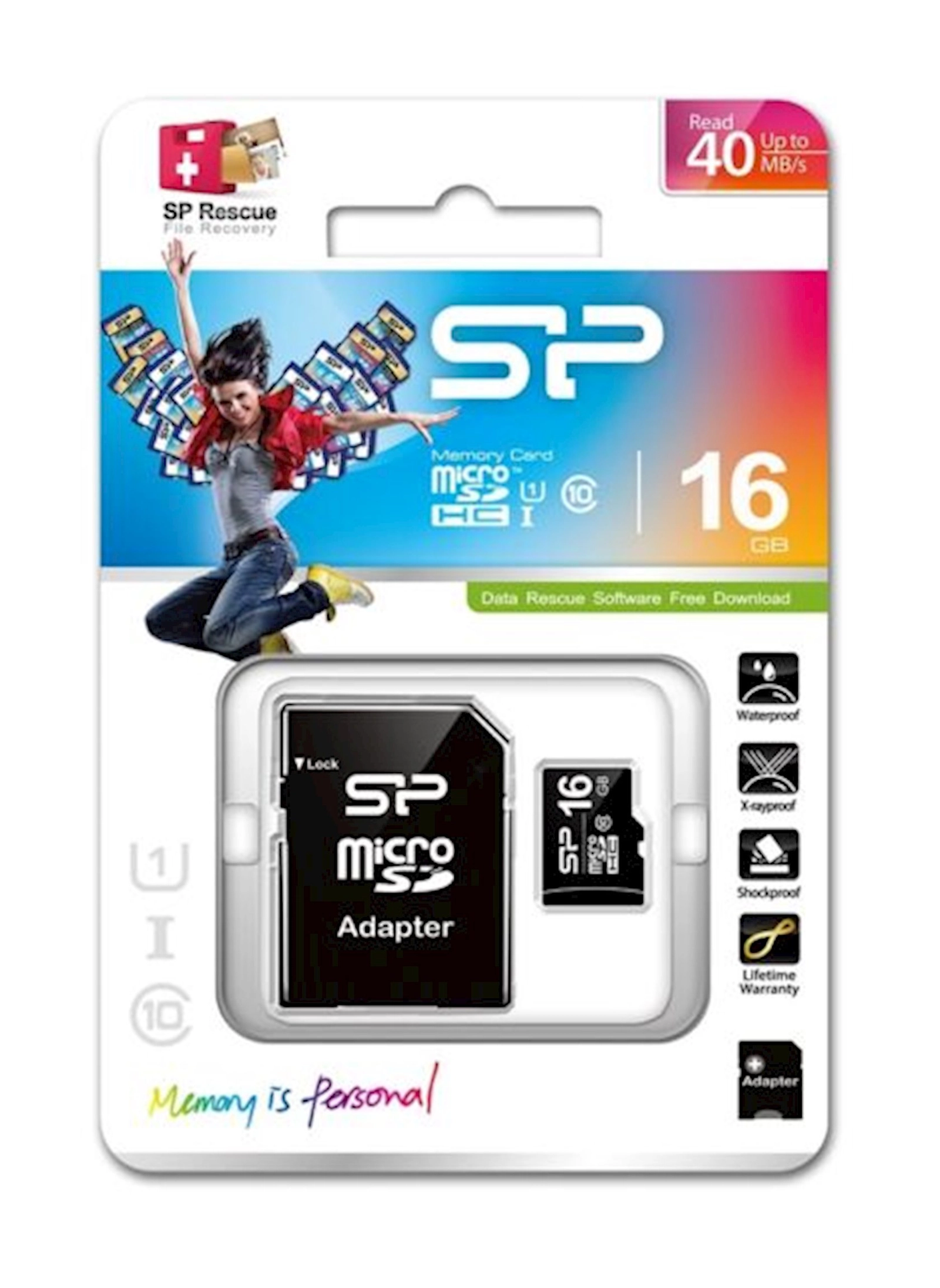 Yaddaş kartı Silicon Power 16 GB microSDHC Class 10 + SD adapter