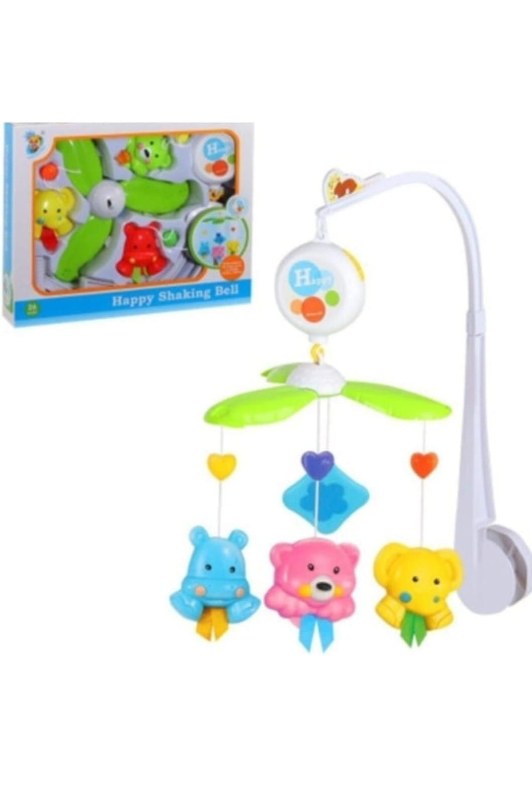 Uşaq üçün mobil Happy Shaking Bell, rəngarəng heyvan fiqurları ilə