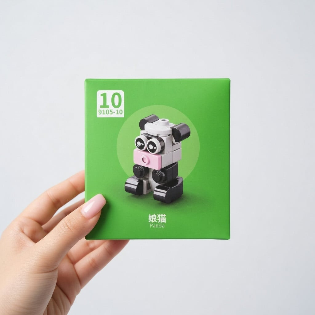 Yığma model Mini Sevimli Evcil Heyvan Seriyası Panda