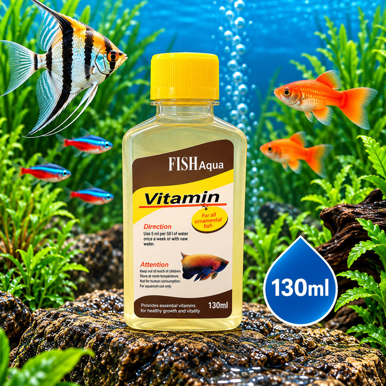 Tropik Balıqlar üçün Fish Aqua Vitamin Əlavəsi, 130 ml