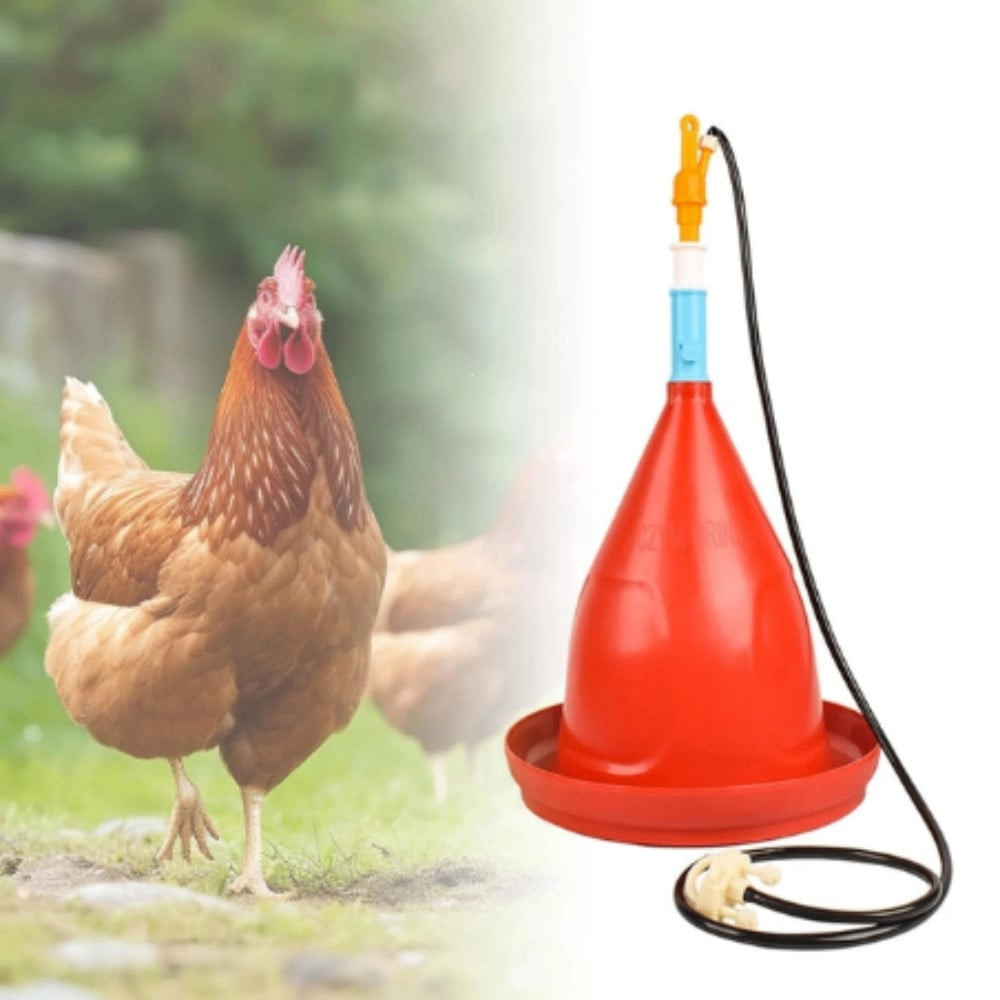 Quşlar üçün avtomatik asma su təknəsi plastik, qırmızı/sarı/qaranlıq şlanq