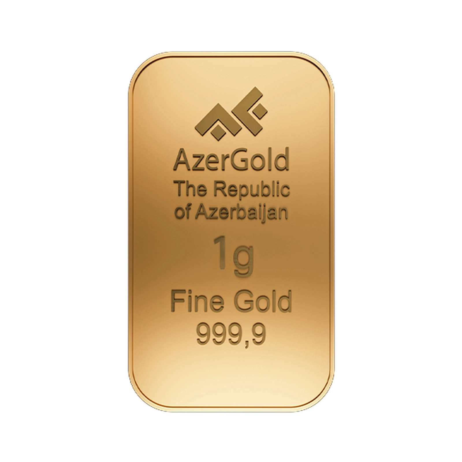 Qızıl külçə AzərGold, qızıl 999.9 əyar, 1 q