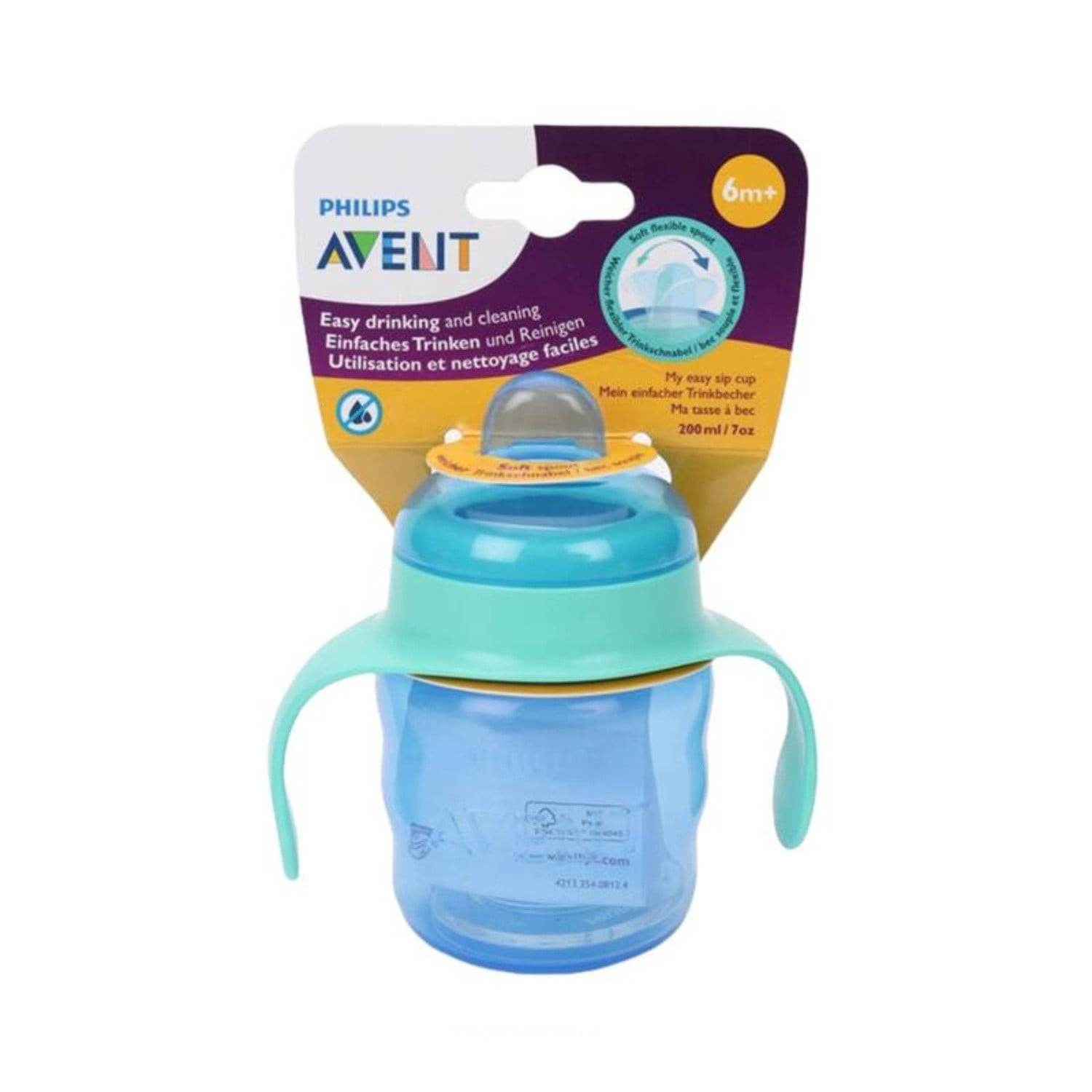 Borucuqlu fincan Avent, mavi, 200 ml, 6+ ay