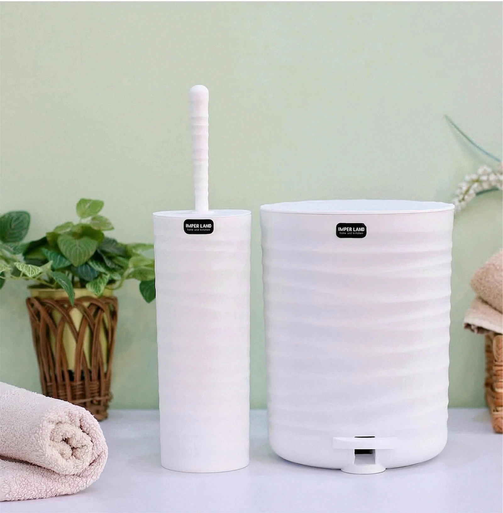 Hamam otağı dəsti 0013, plastik, ağ, 2 parça