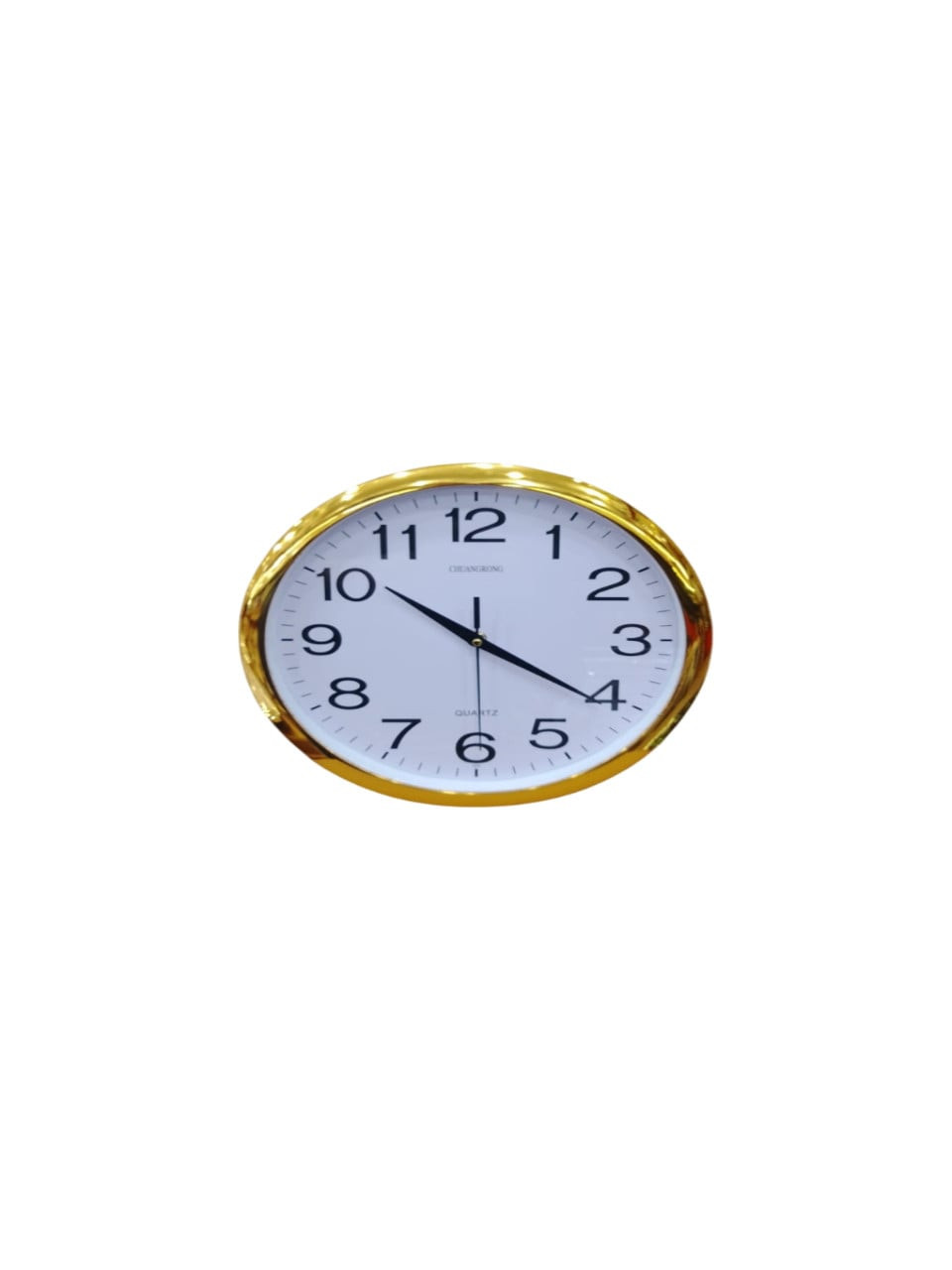 Divar saatı YT-214, qızılı çərçivə, ağ siferblat, qara rəqəmlər, dairəvi, 30 sm