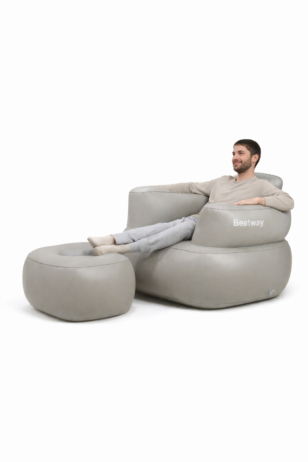 Bestway Şişmə Kreslo Ayaqaltı 107x99x80 sm 48x48x36 Lounger Set 100 kg