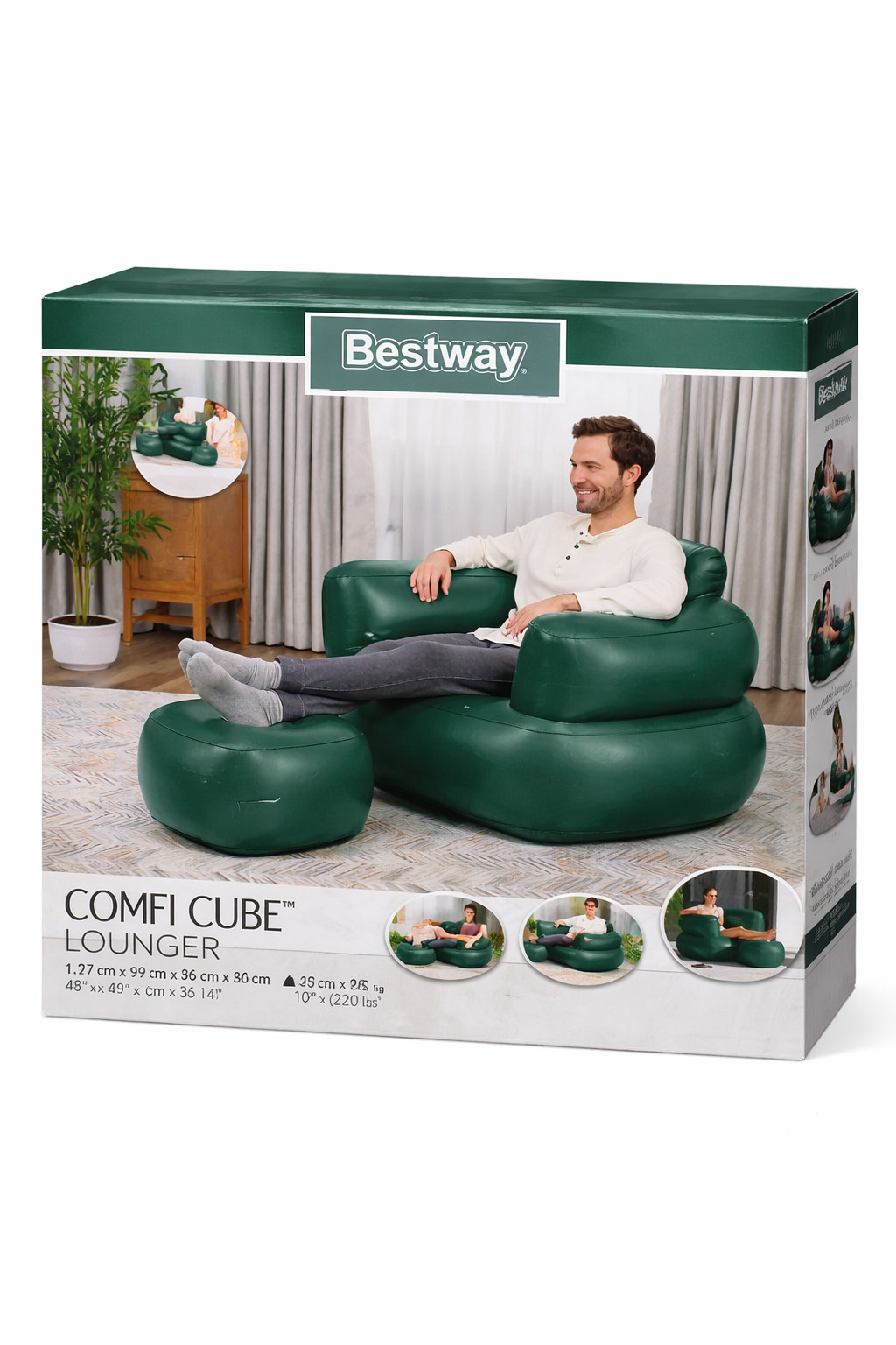Şişmə kreslo Bestway Comfi Cube Lounger, vinil, 99х80х107 sm