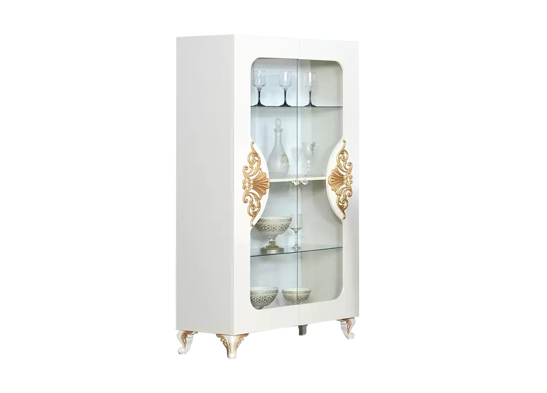 Vitrin Stil Mebel Leksus, 2 qapılı, laminat, krem, 100x180x45 sm
