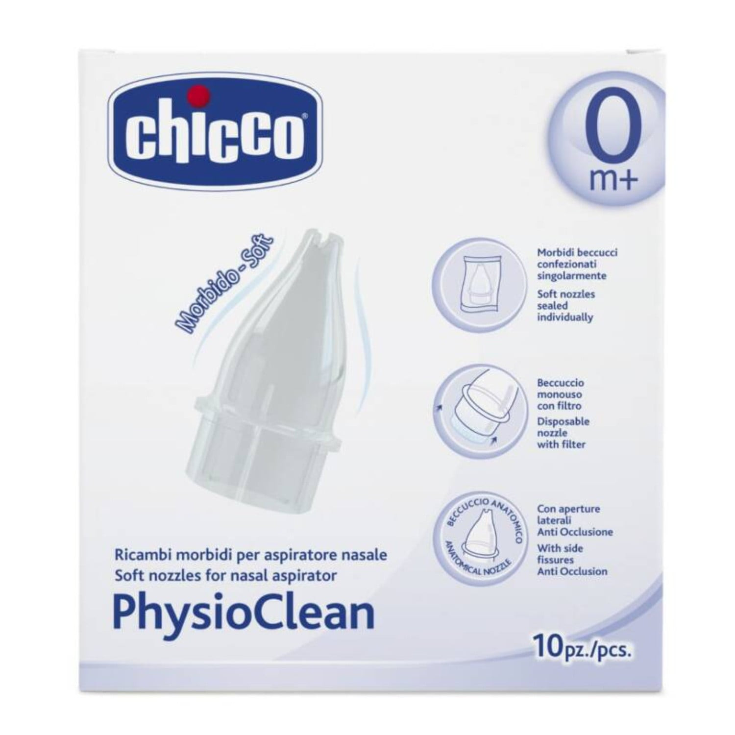Burun aspiratoru ucluqları Chicco Soft Nozzels Physioclean