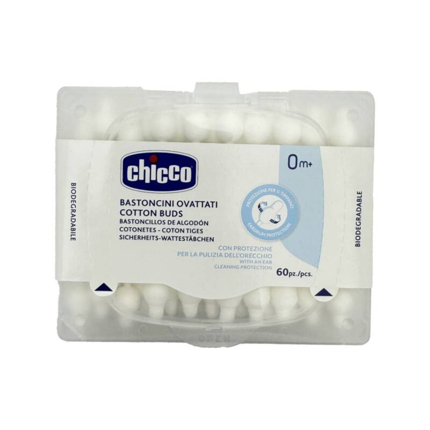 Uşaq qulaq çubuqları Chicco Cotton Buds 60 ədəd