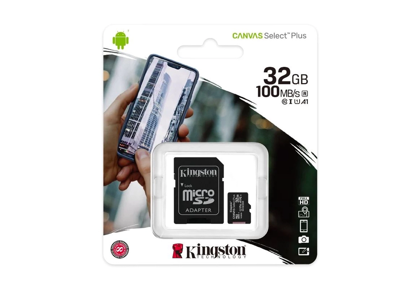 Yaddaş kartı Kingston Canvas Select Plus 32GB microSDHC Class 10
