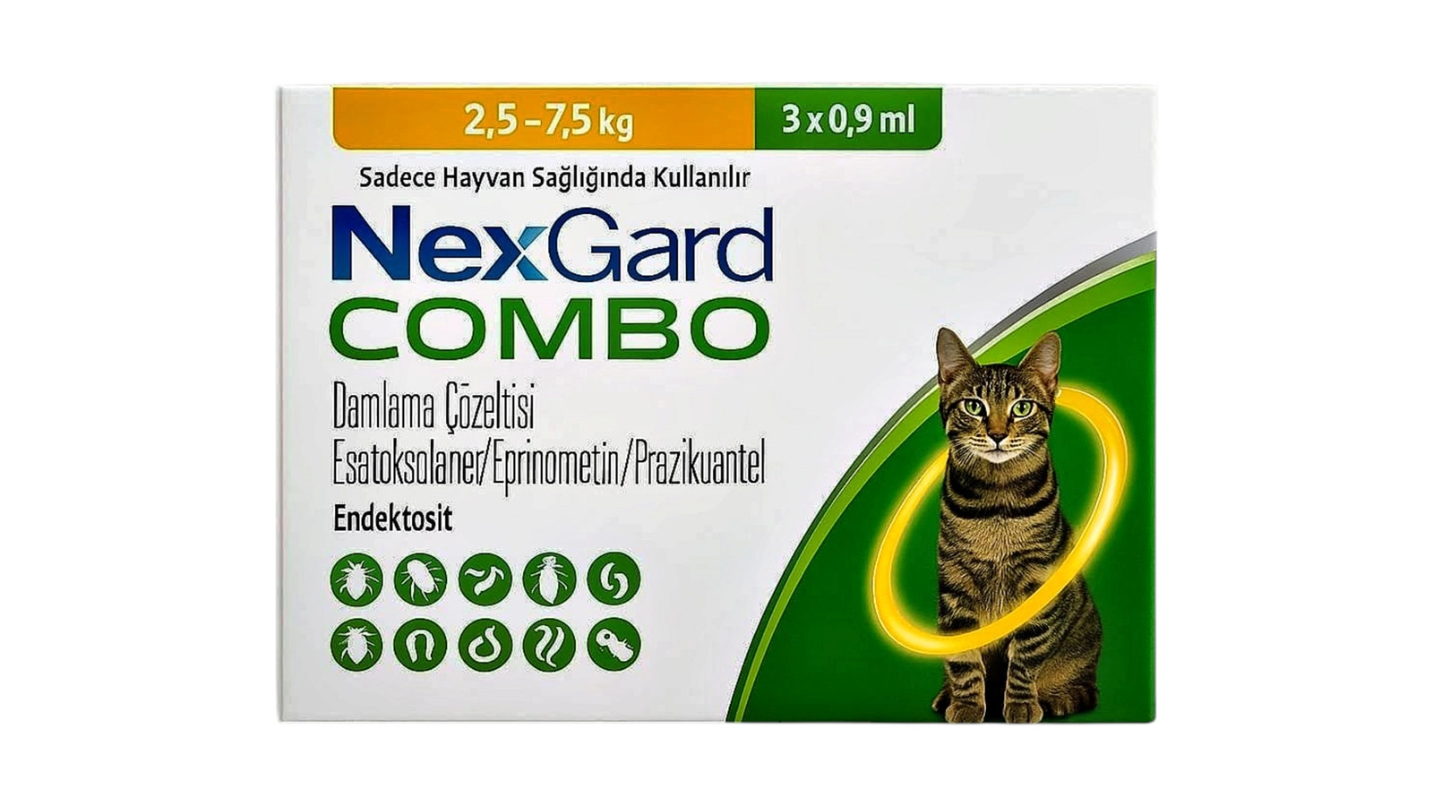 Pişiklər üçün parazit əleyhinə vasitə NexGard Spectra Combo, 2.5–7.5 kq, 1 əd