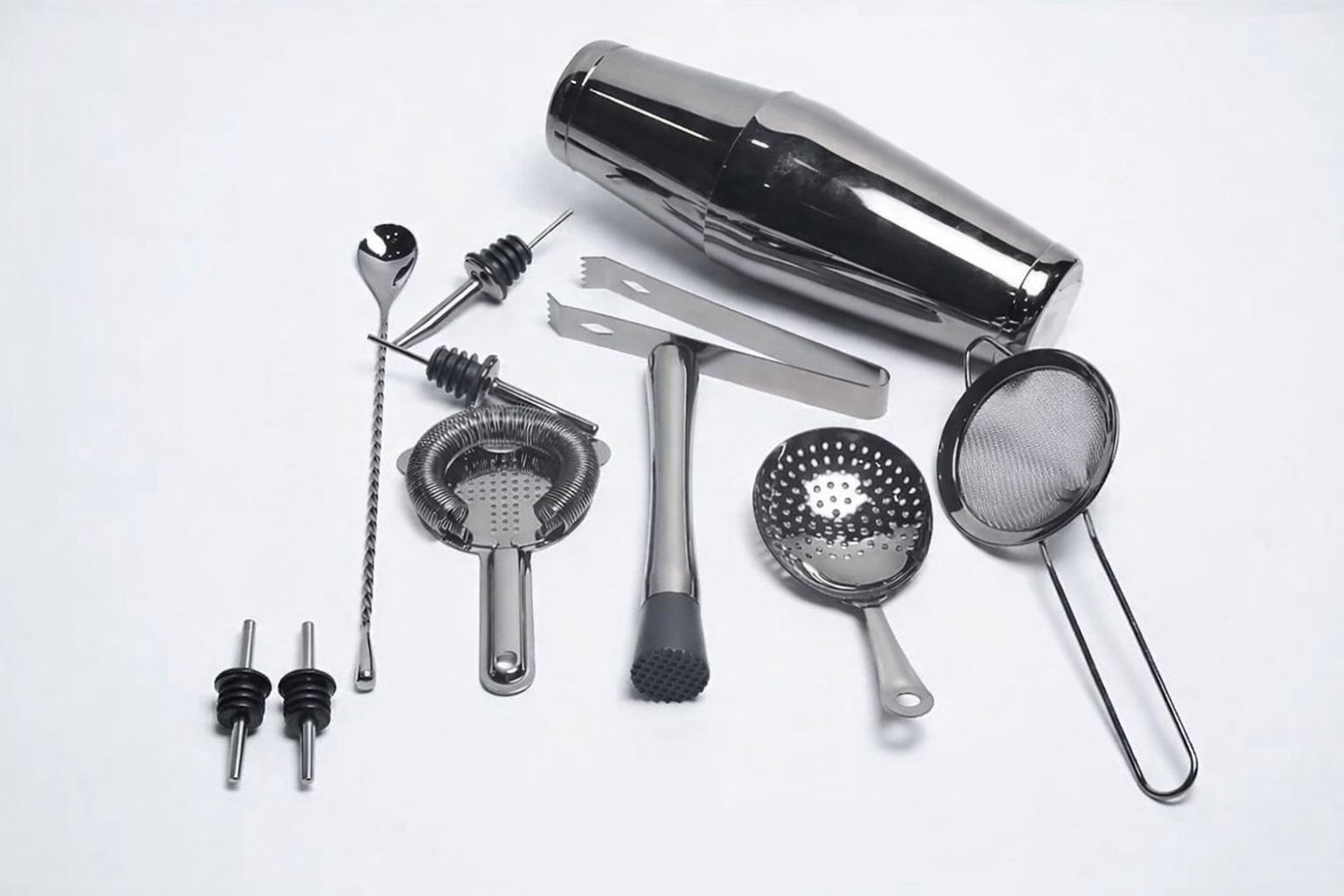 Kokteyl hazırlamaq üçün dəst, gümüşü, 30x8.8 sm