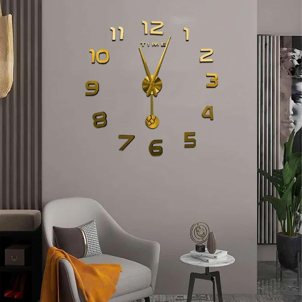 Divar saatı NP17, 90 sm, qızılı