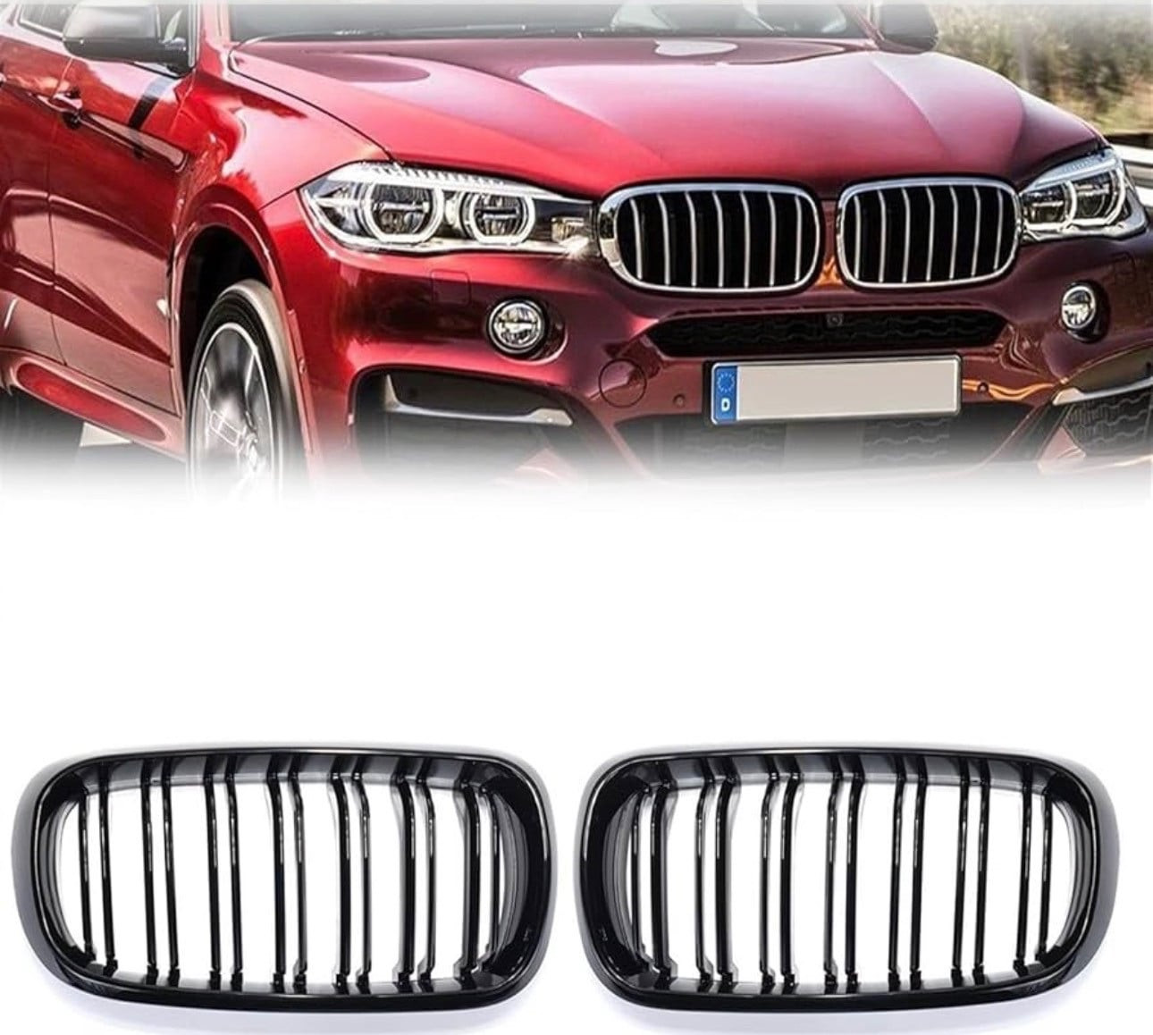 Radiatorun barmaqlığı dəsti BMW F15 GKL, qara parlaq