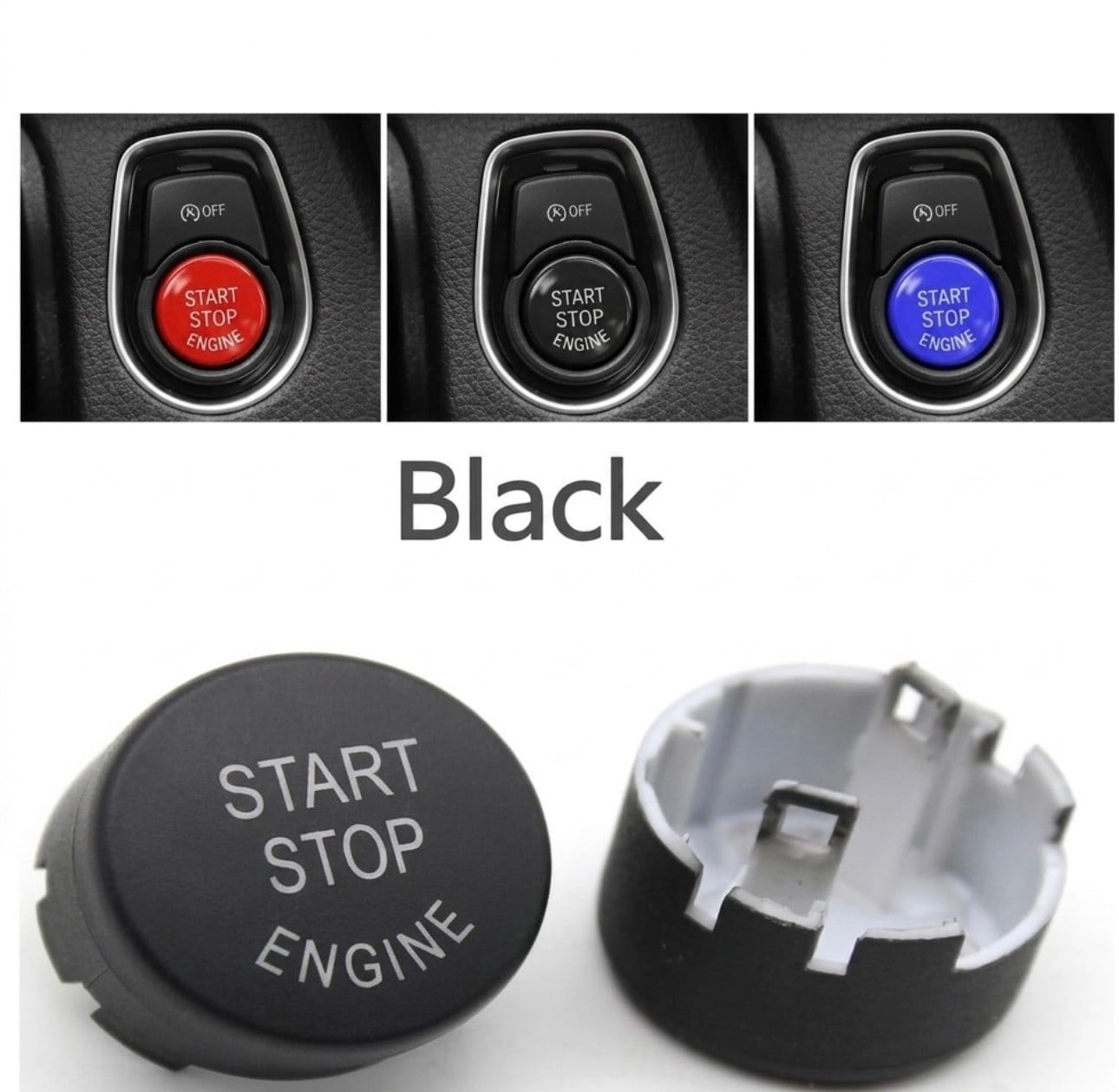 Starterin Start Stop düymə qapağı qara BMW F10 LCI/F07/F06/F11/F12/F13/F01 LCI